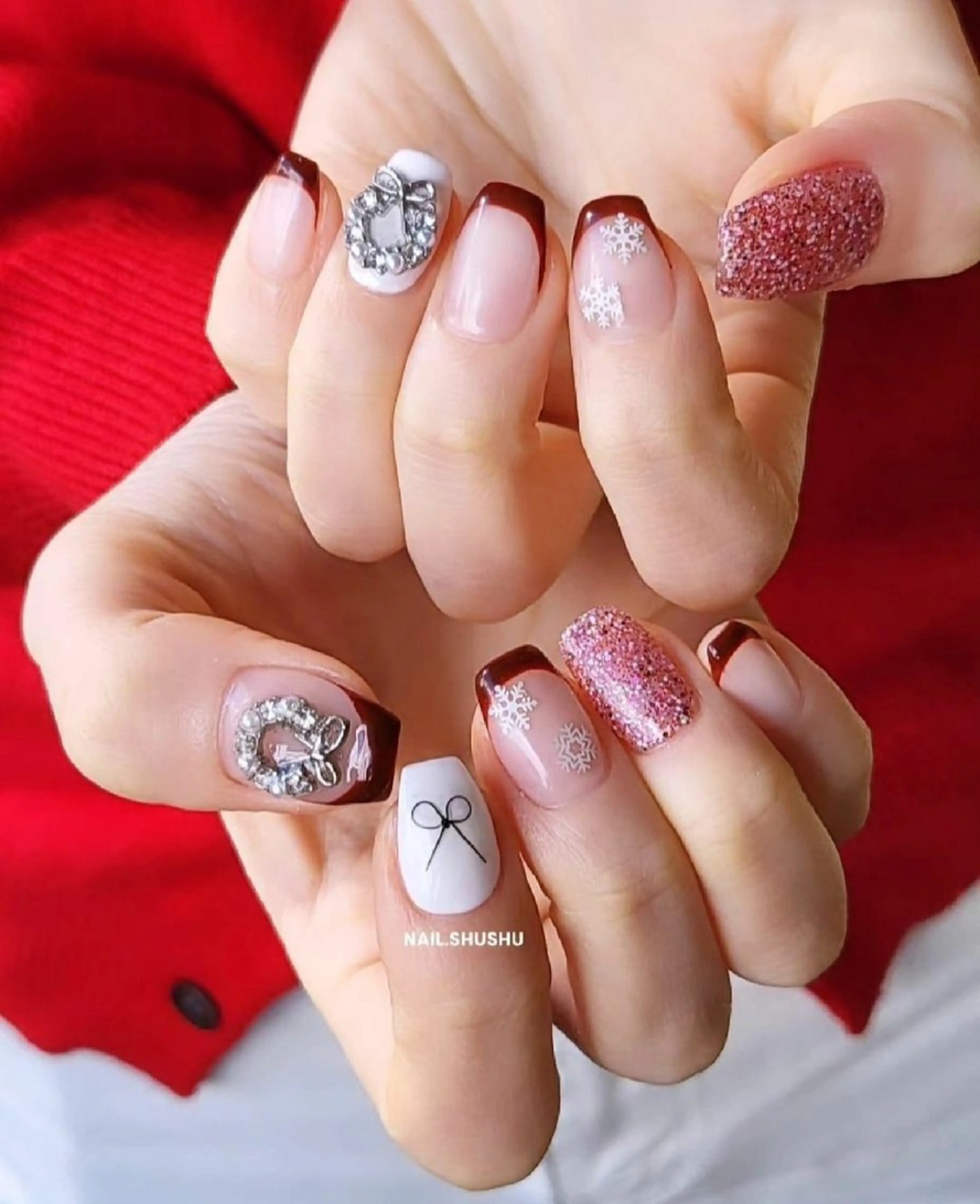 ネイル 持ち込み ニュアンスネイル ワンカラーネイル シンプルネイル 冬ネイル ハンドネイル 3dパーツ/流行り 👧shushu❤️のネイルデザイン