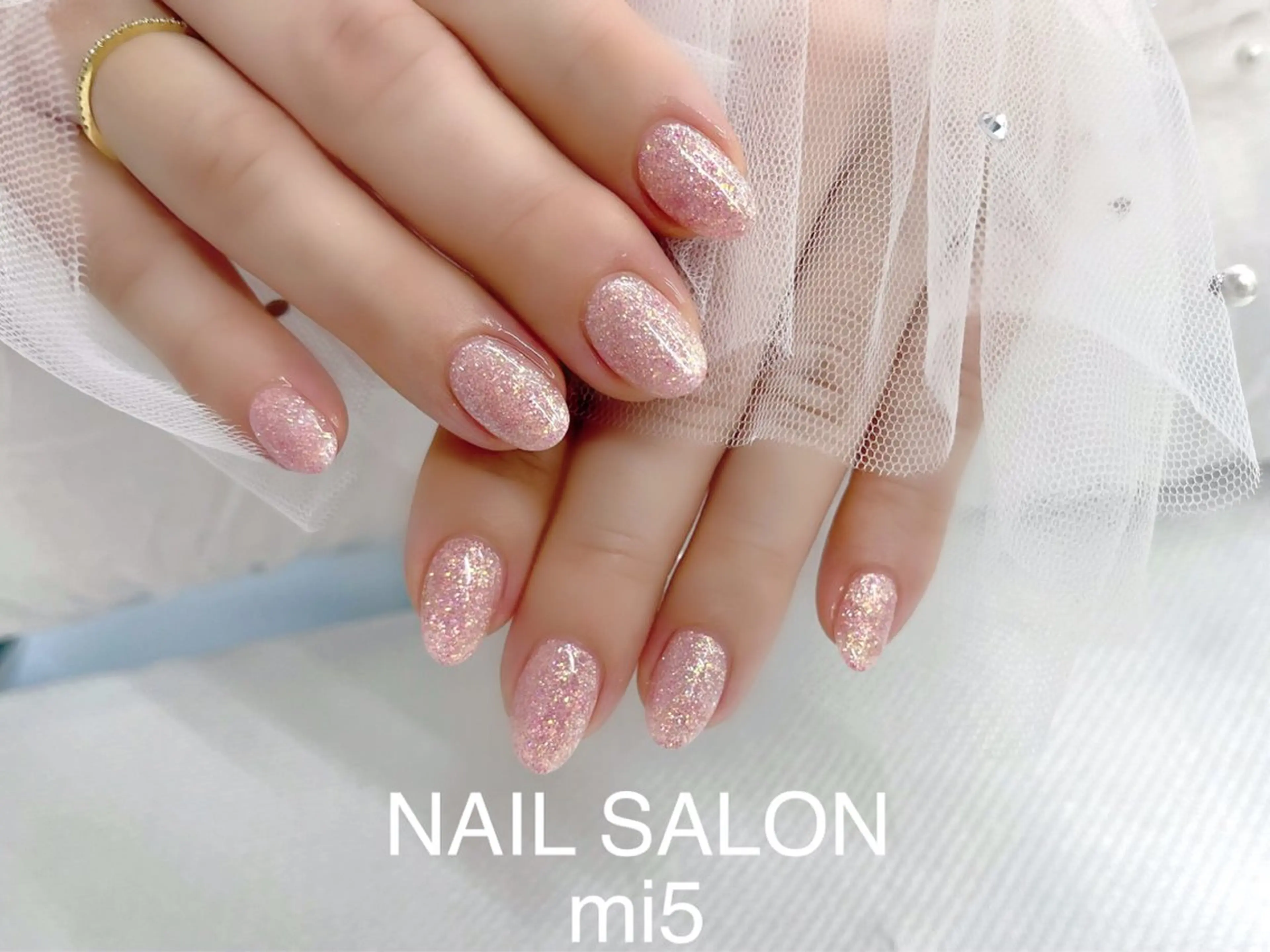 ネイル ラメ(グリッター) ワンカラーネイル ハンドネイル NAIL SALON mi5／Momokoのネイルデザイン