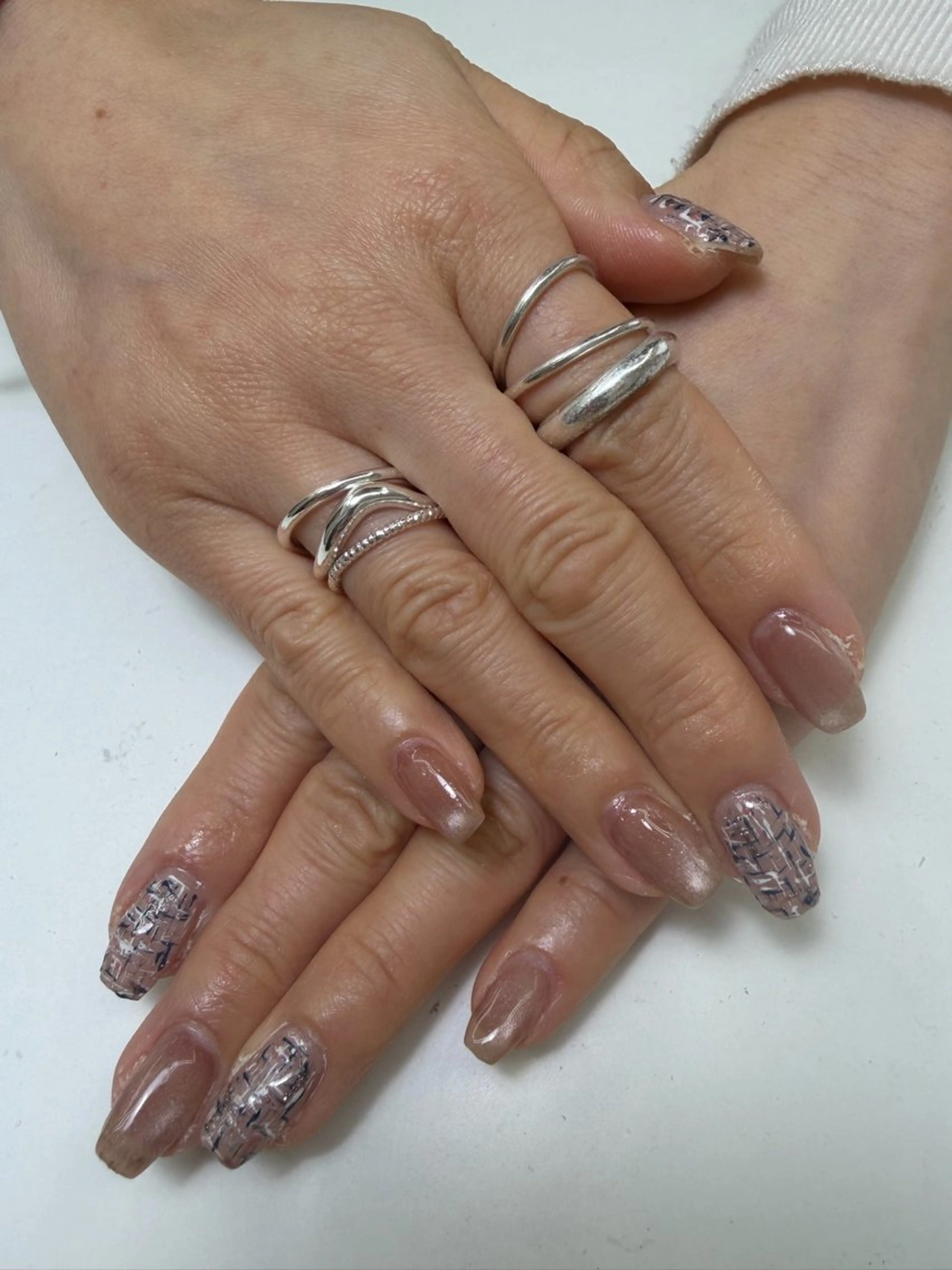 ネイル ツイードネイル クイーンステラ所属・眞鍋 歩のネイルデザイン