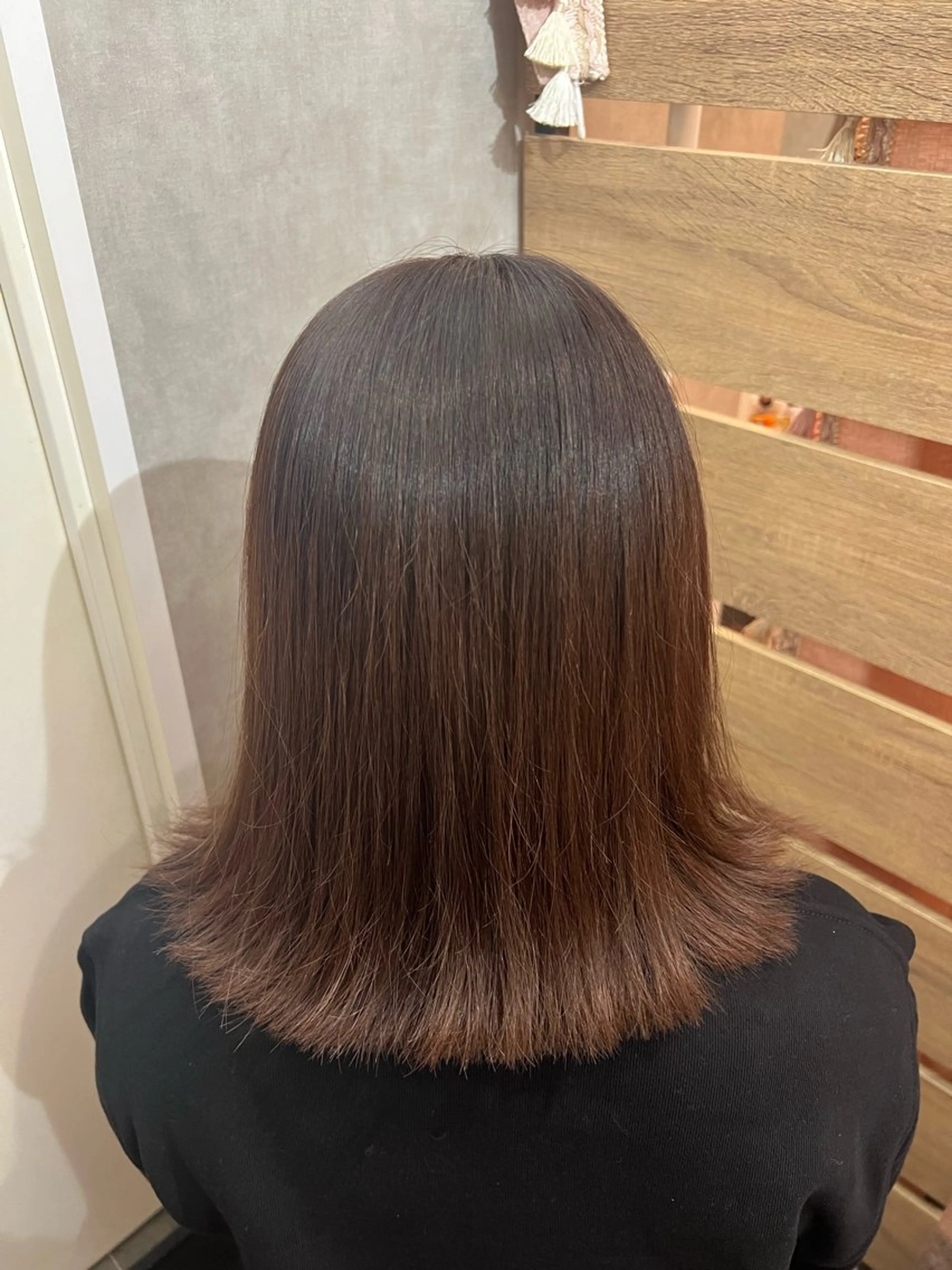 ミディアム カラー ブラウンカラー 山口 彩乃のヘアスタイル