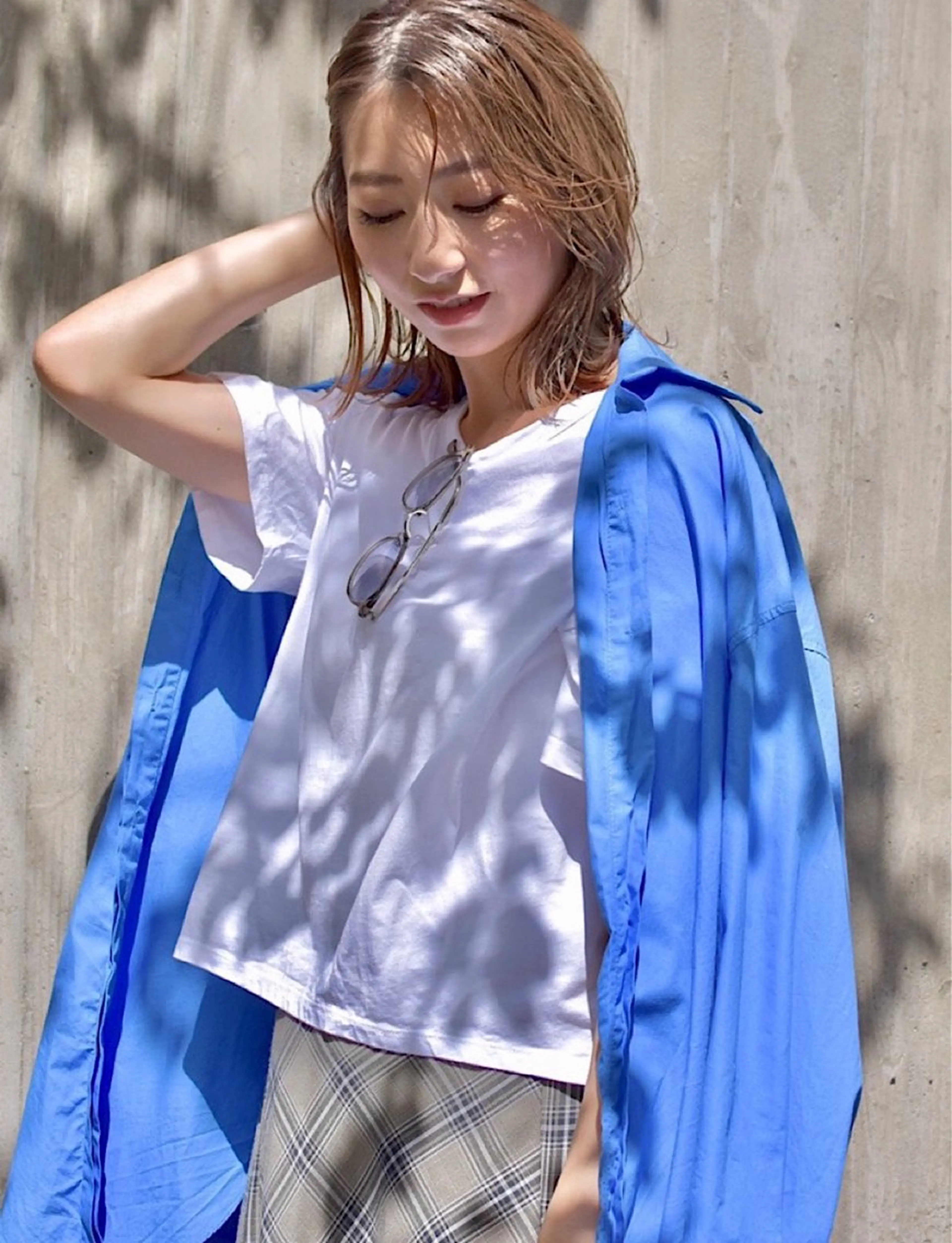 ミディアム カット ヘアカラー hoNua. 栄/透明感カラーのヘアスタイル