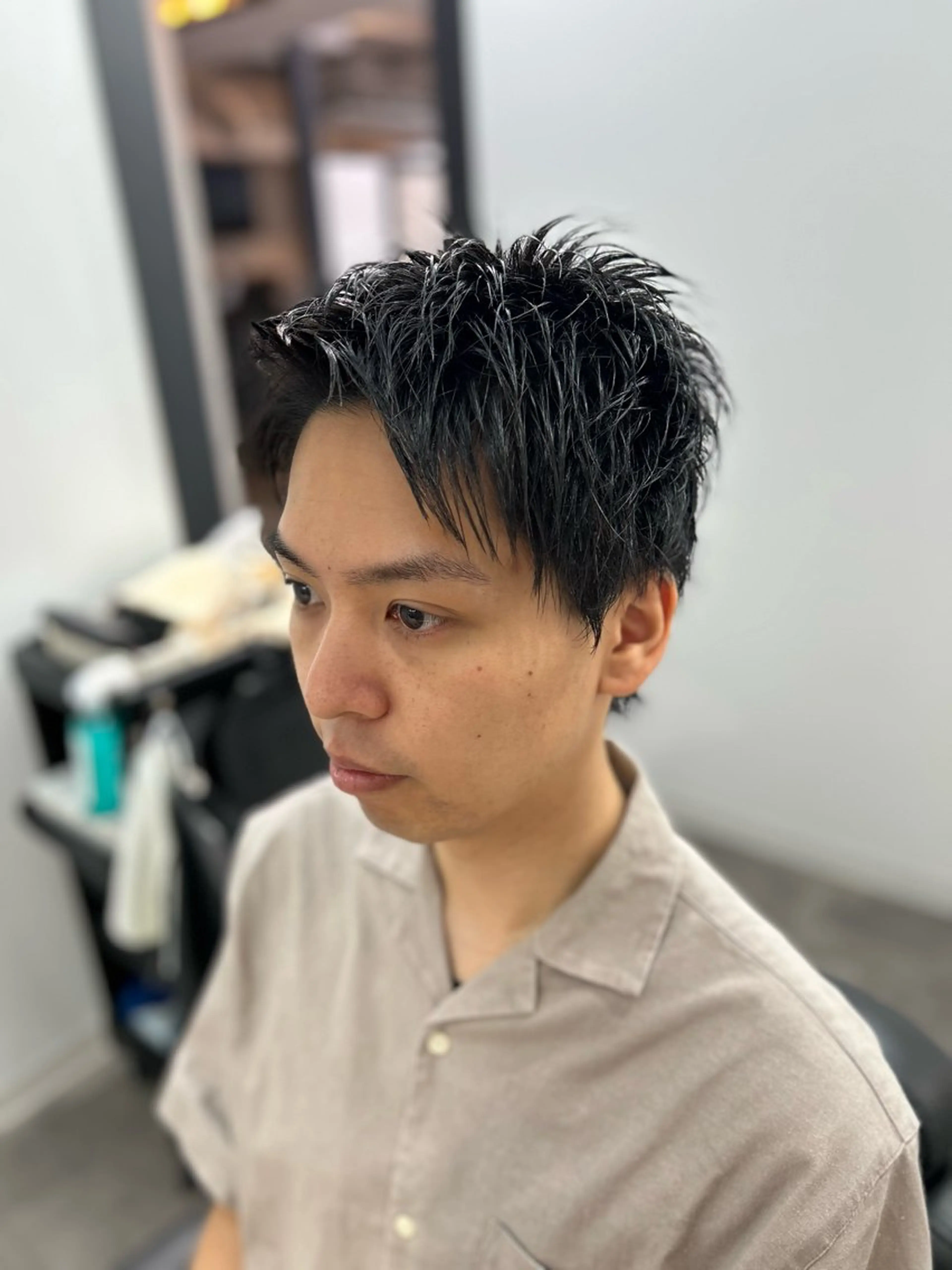 ショート メンズ スパイキーショート ショートヘア CHELSEA  梅田所属・OKADA/メンズ /カット/眉/縮毛のヘアスタイル