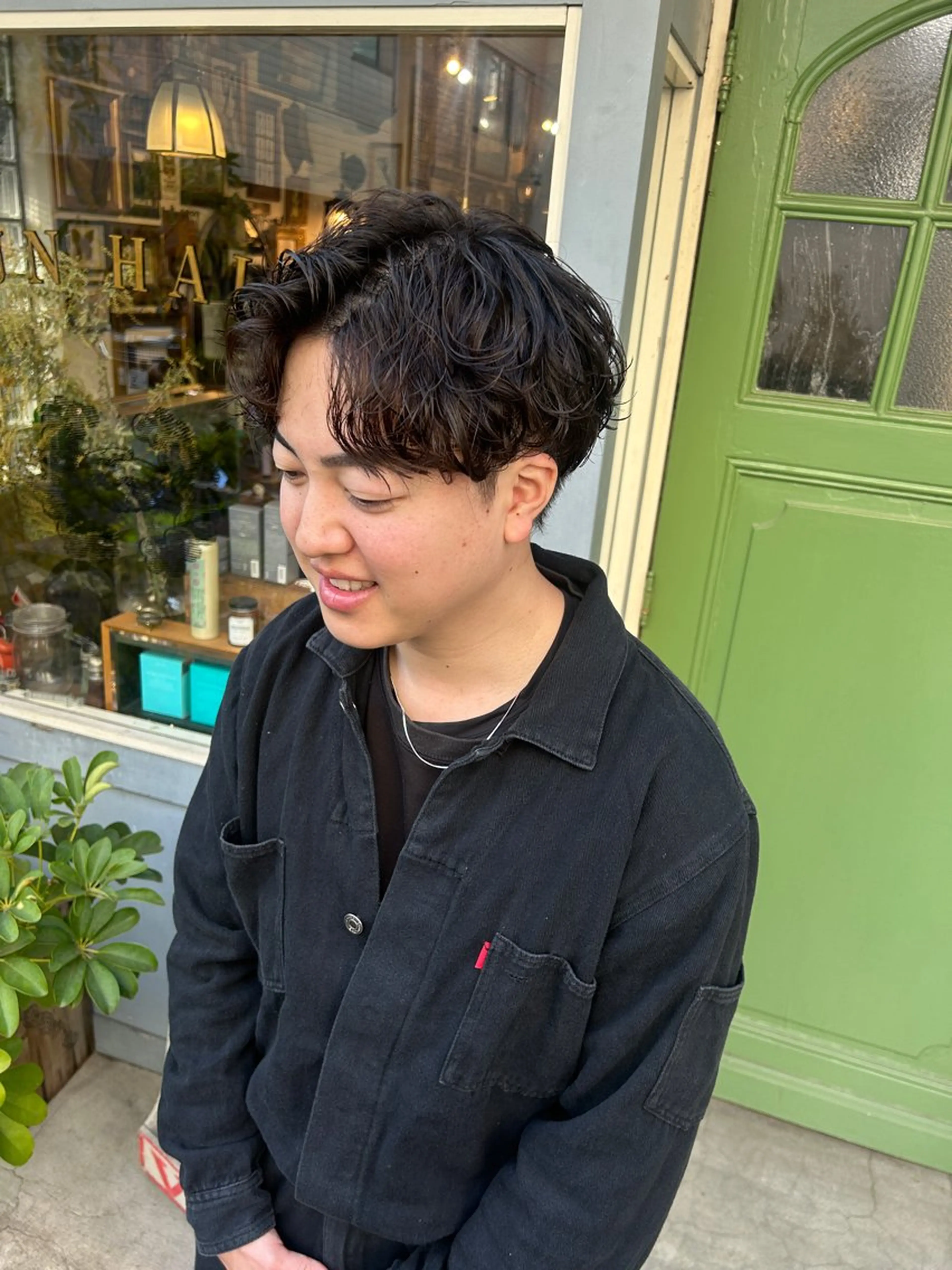 ショート パーマ メンズ カット パーマ 清水千優/パーマ/透 明感カラー/メンズのヘアスタイル