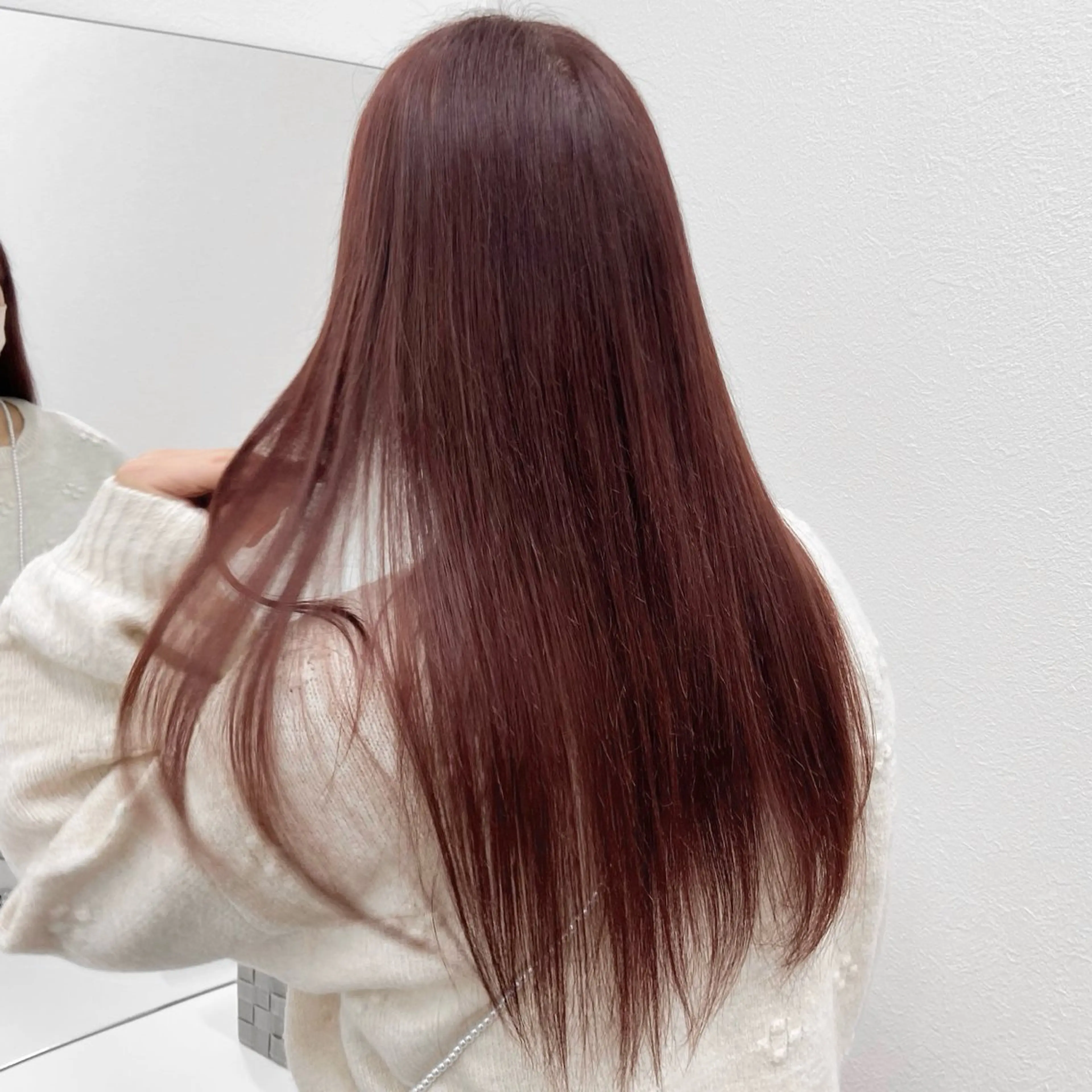 カラー 黒髪 ブリーチ ボルドーカラー ケアブリーチ 浜松/メンズサロン/ Yuna🐈‍⬛🫧のヘアスタイル