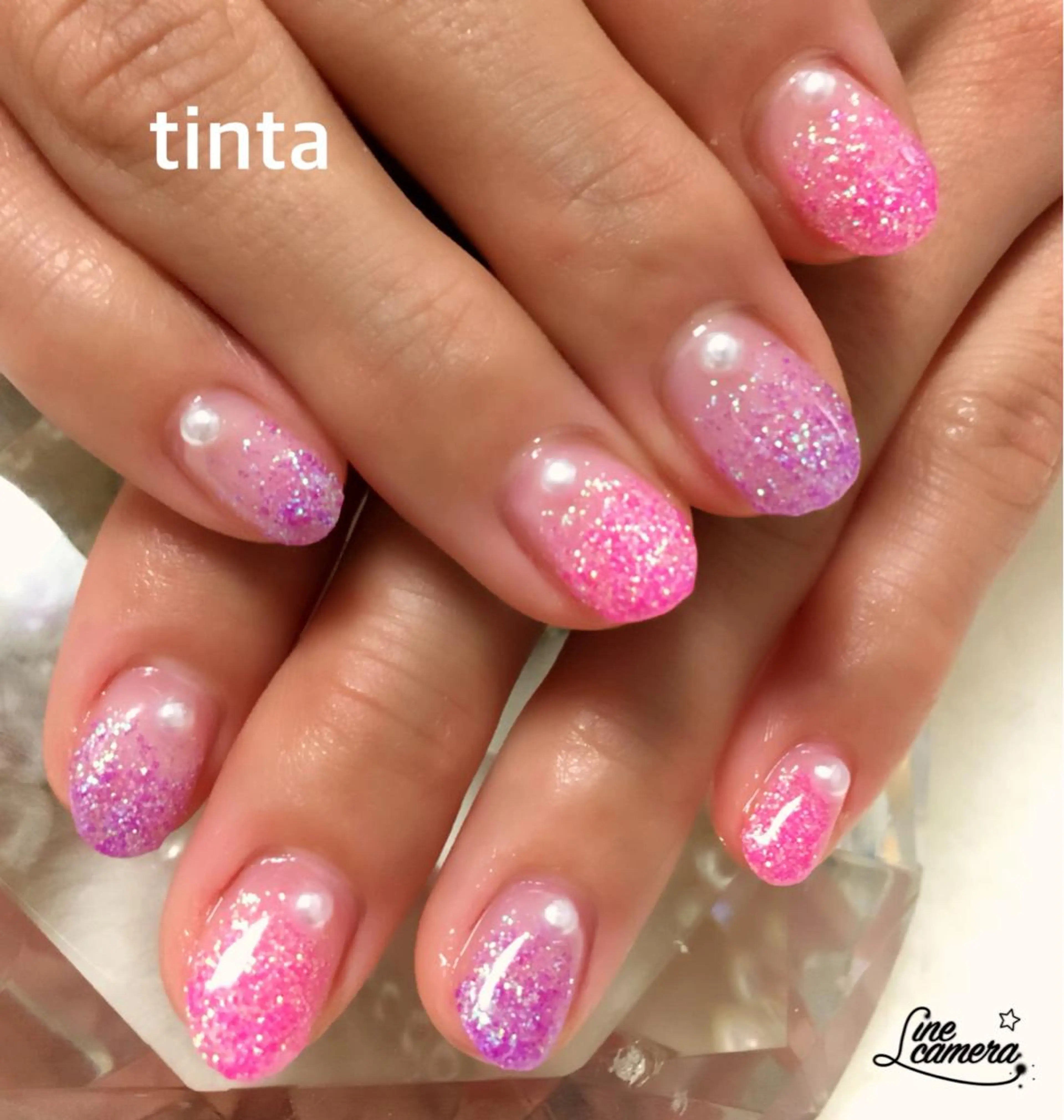 ネイル グラデーション ラメ(グリッター) ラメグラデーション ネイルサロン ティンタ所属・馬場 典子のネイルデザイン