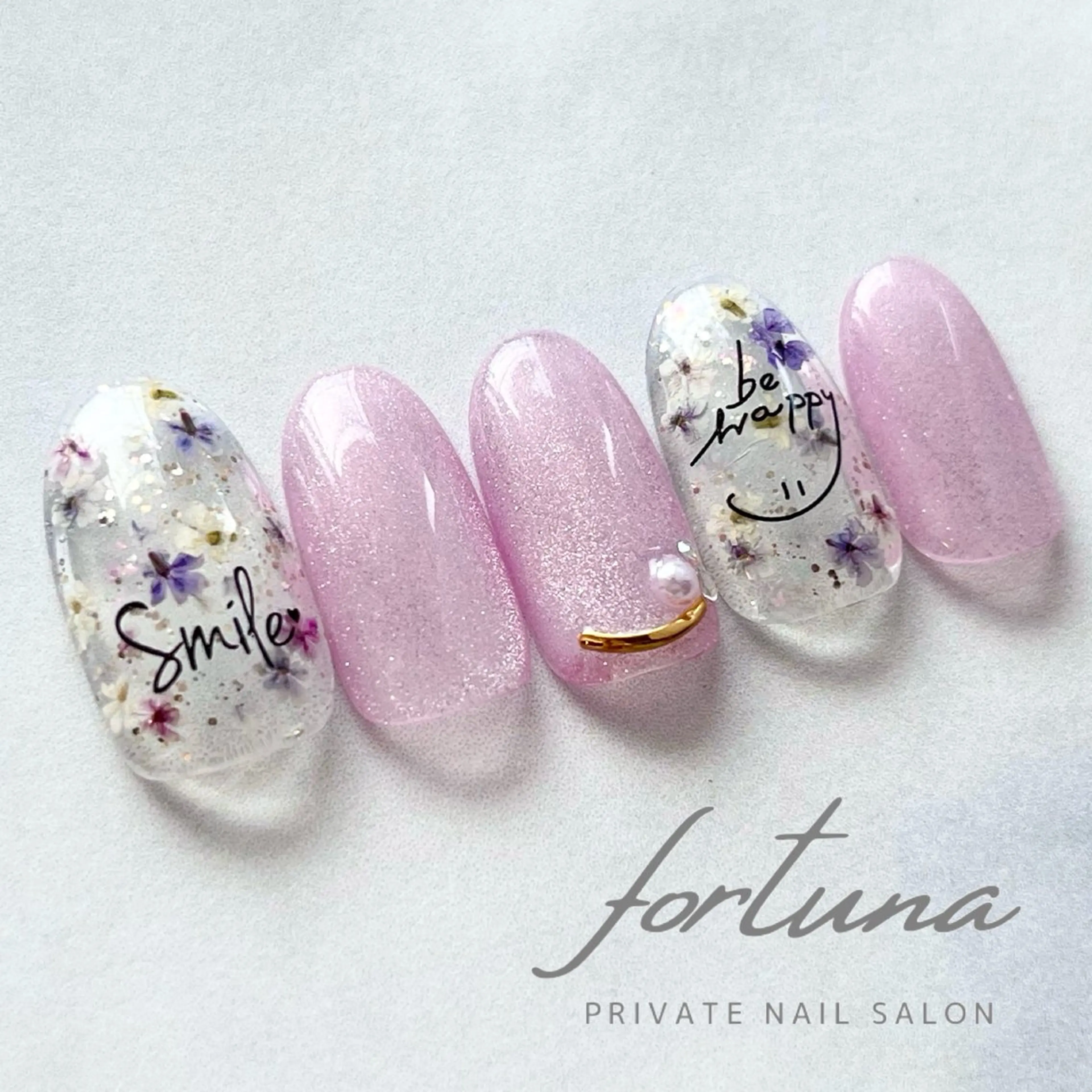 ネイル フラワーネイル マグネットネイル 春ネイル ハンドネイル fortuna 武藤裕美のネイルデザイン