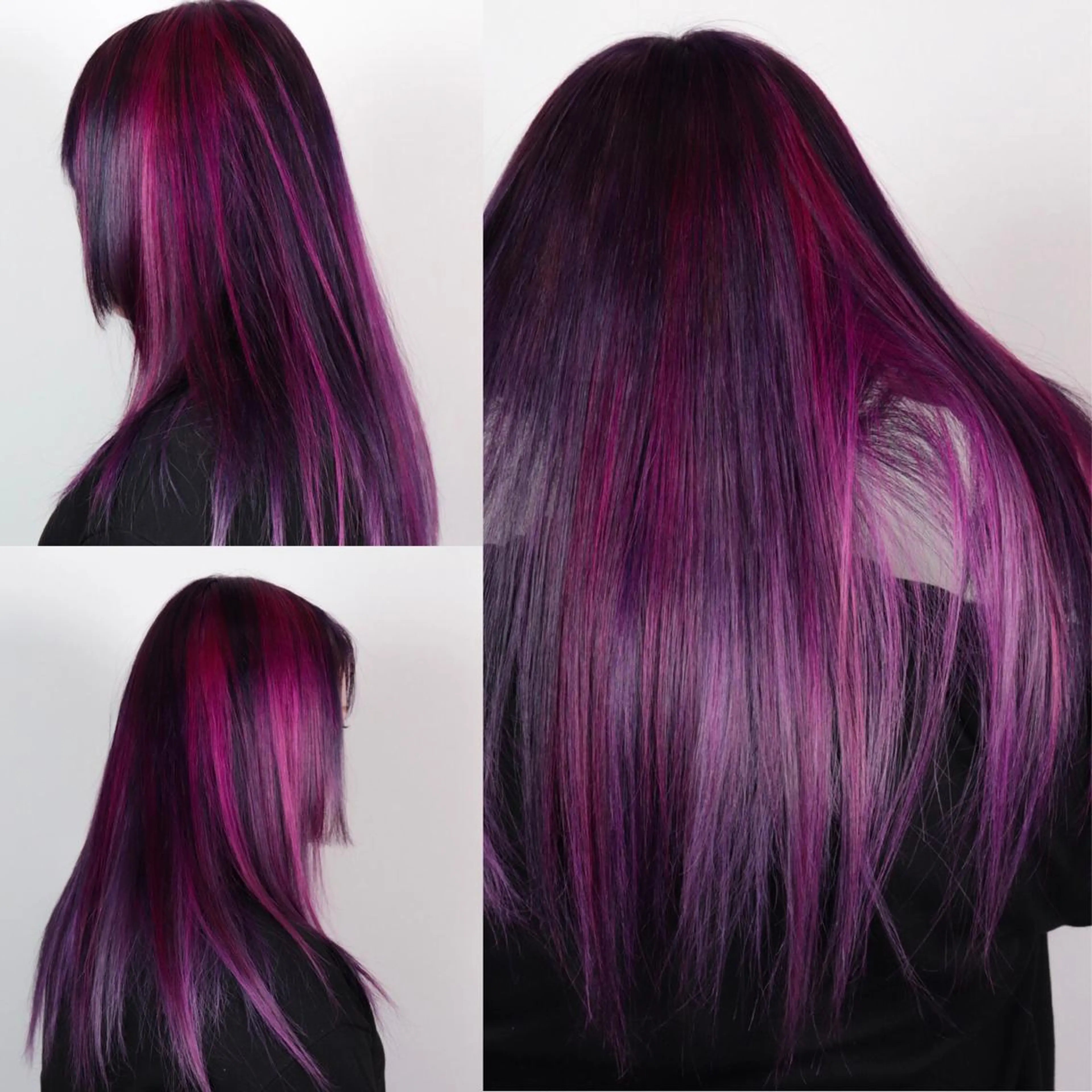 セミロング カラー ブリーチ メッシュ ピンクカラー ピンクパープル パープルカラー ヘアカラー 今泉 周のヘアスタイル