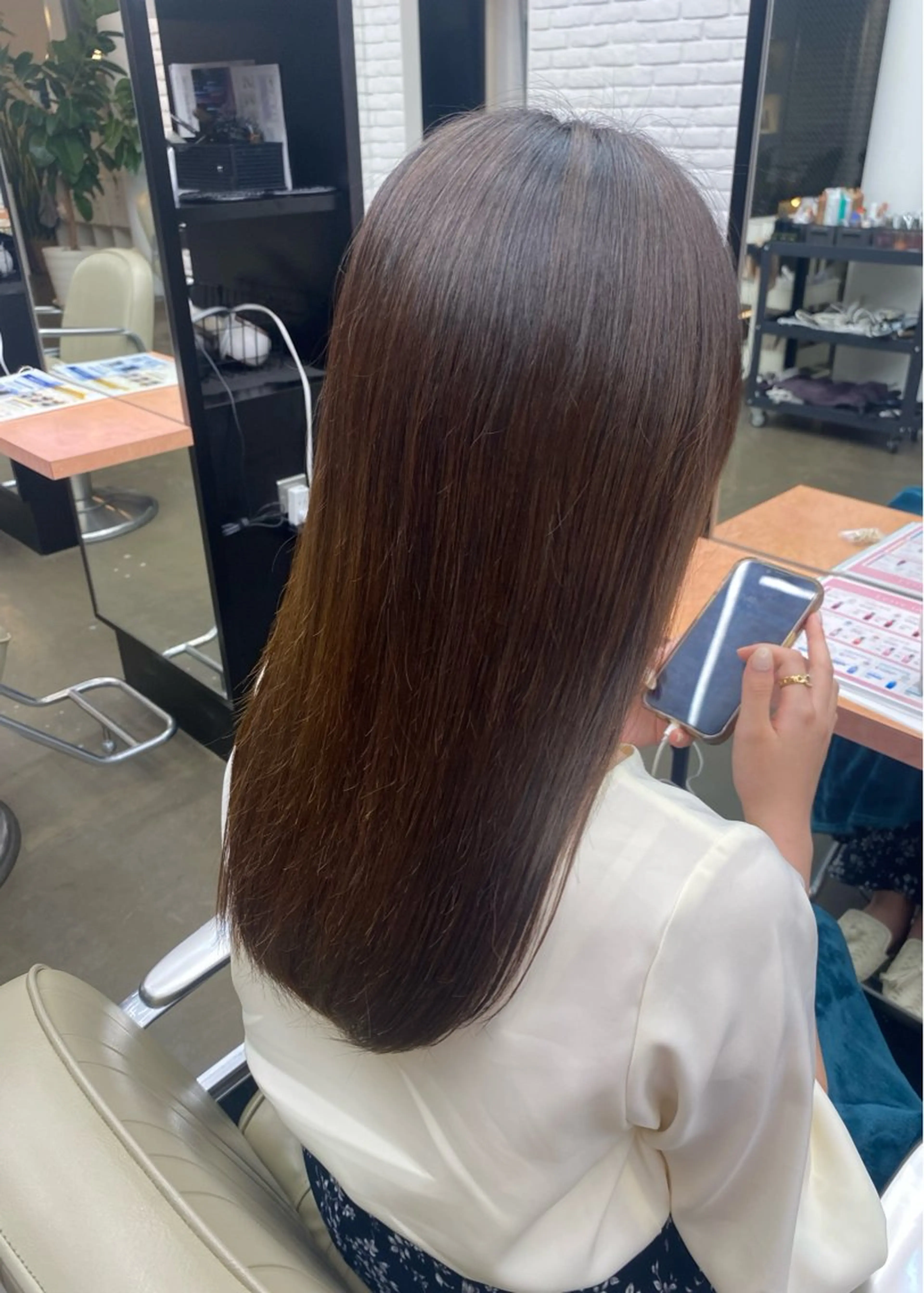 ロング パーマ 髪質改善 ストレートパーマ 縮毛矯正 トリートメント DIFINOaoyama所属・🎧ayaka/ボブ /透明感カラー🩵のヘアスタイル