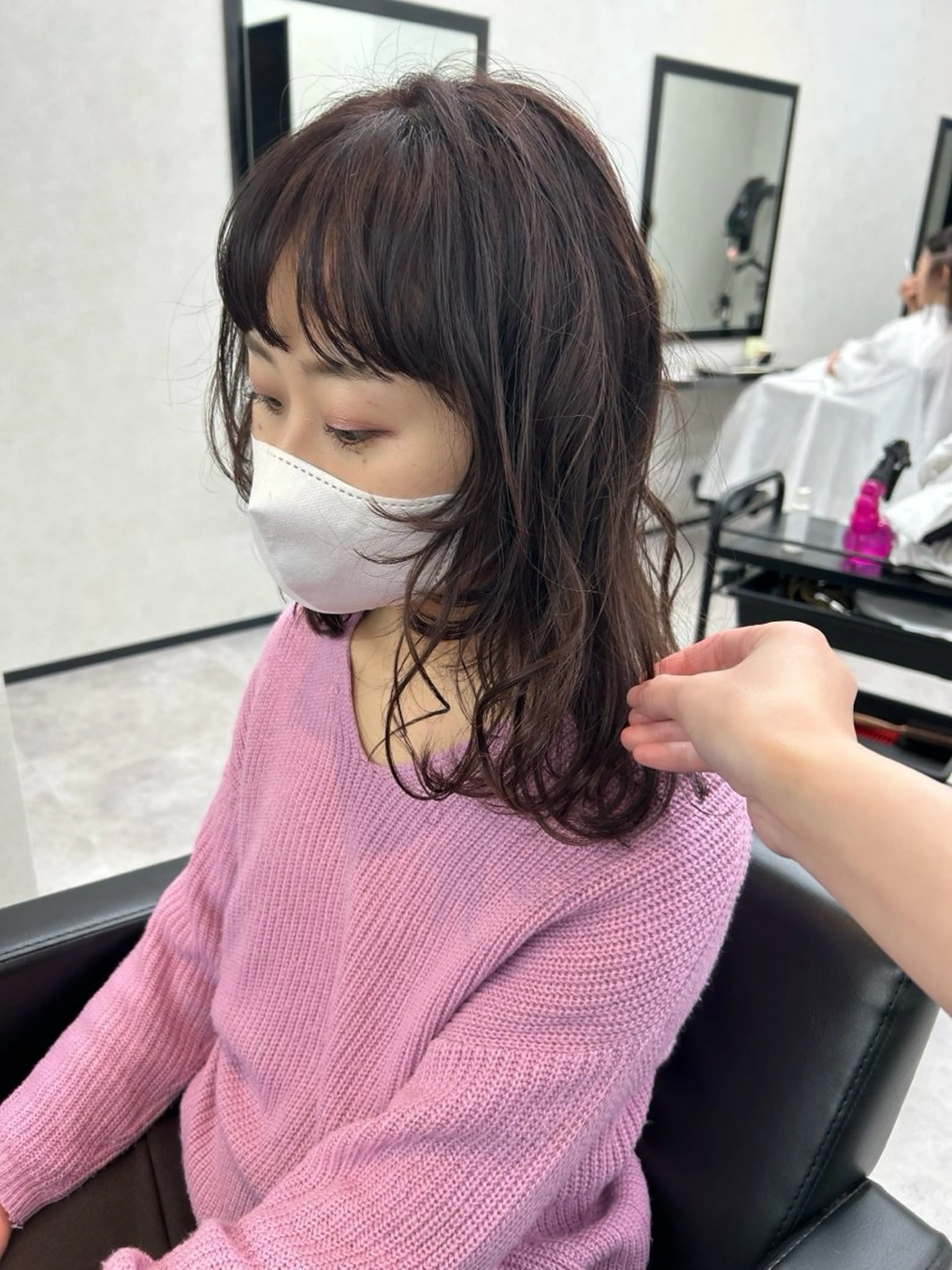 ミディアム パーマ ミディアムパーマ ボブ カット パーマ ナカジマ ナナのヘアスタイル