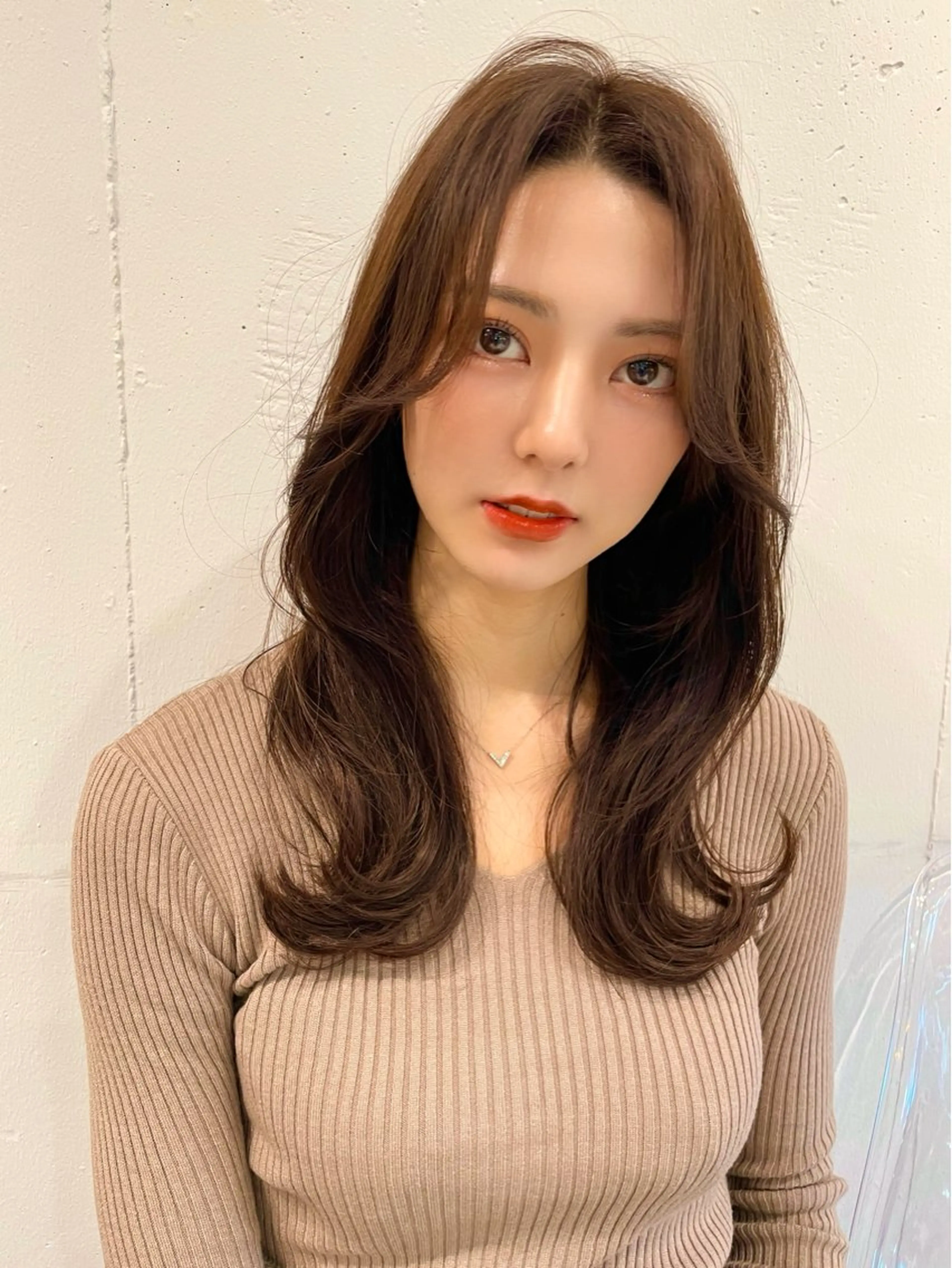 セミロング カラー カット ヘアカラー トリートメント 韓国ヘア🤍顔周り/ 髪質改善✨/林遼一郎のヘアスタイル