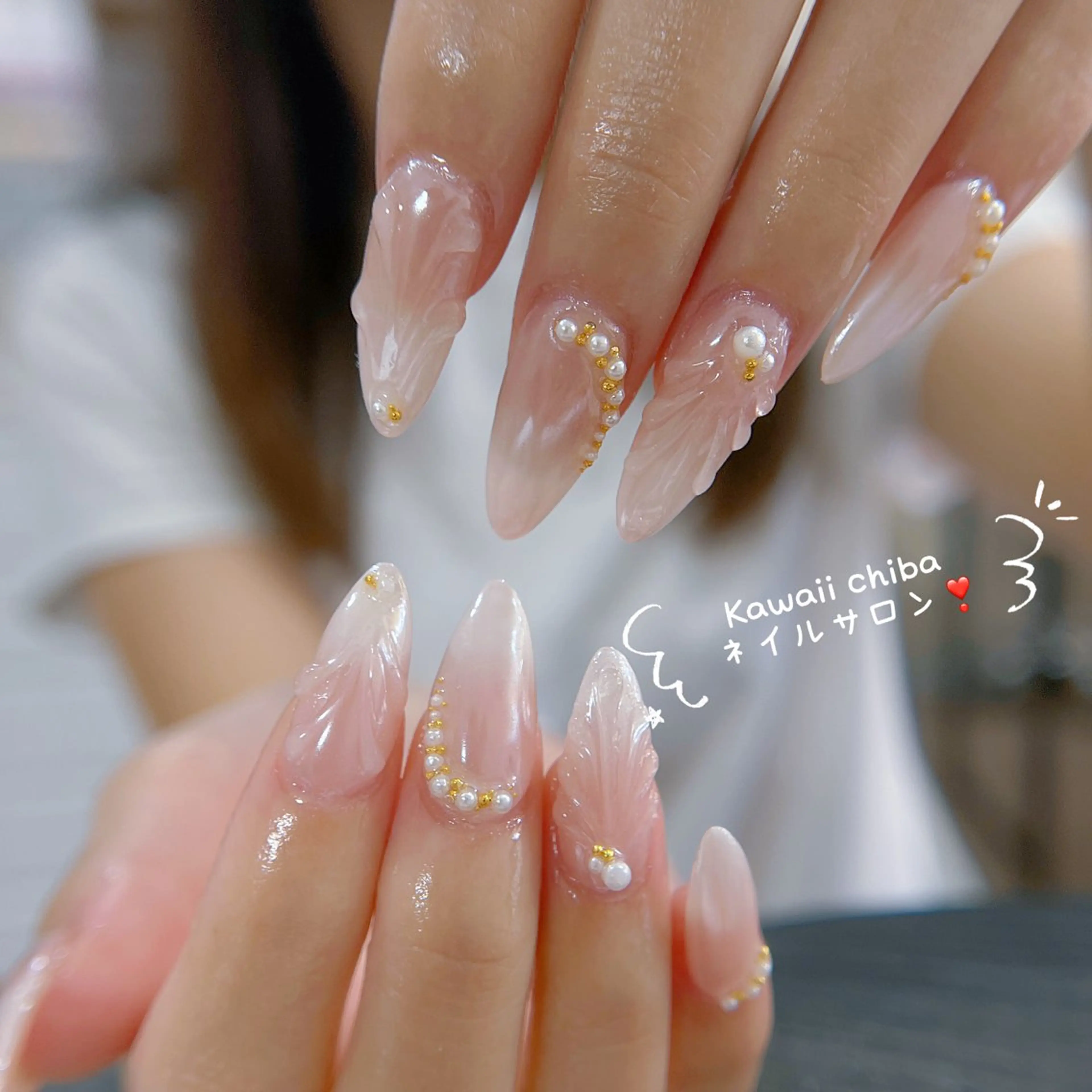 ネイル 長さ出し フットネイル 韓国ネイル 夏ネイル ハンドネイル ハンドケア Kawaii Chiba nailのネイルデザイン