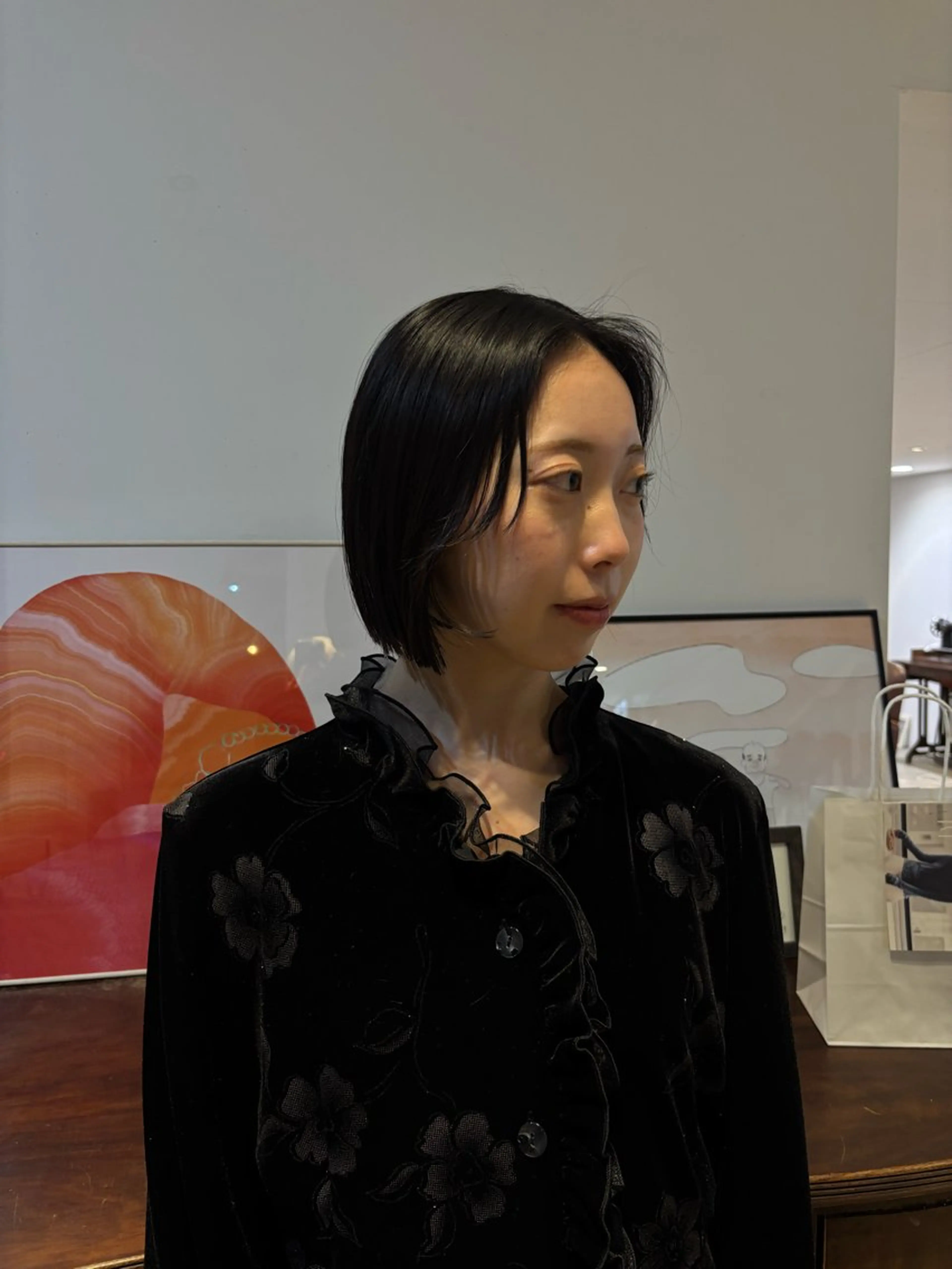 ショート ボブ 顔周りカット 似合わせカット 池田 晴乃のヘアスタイル