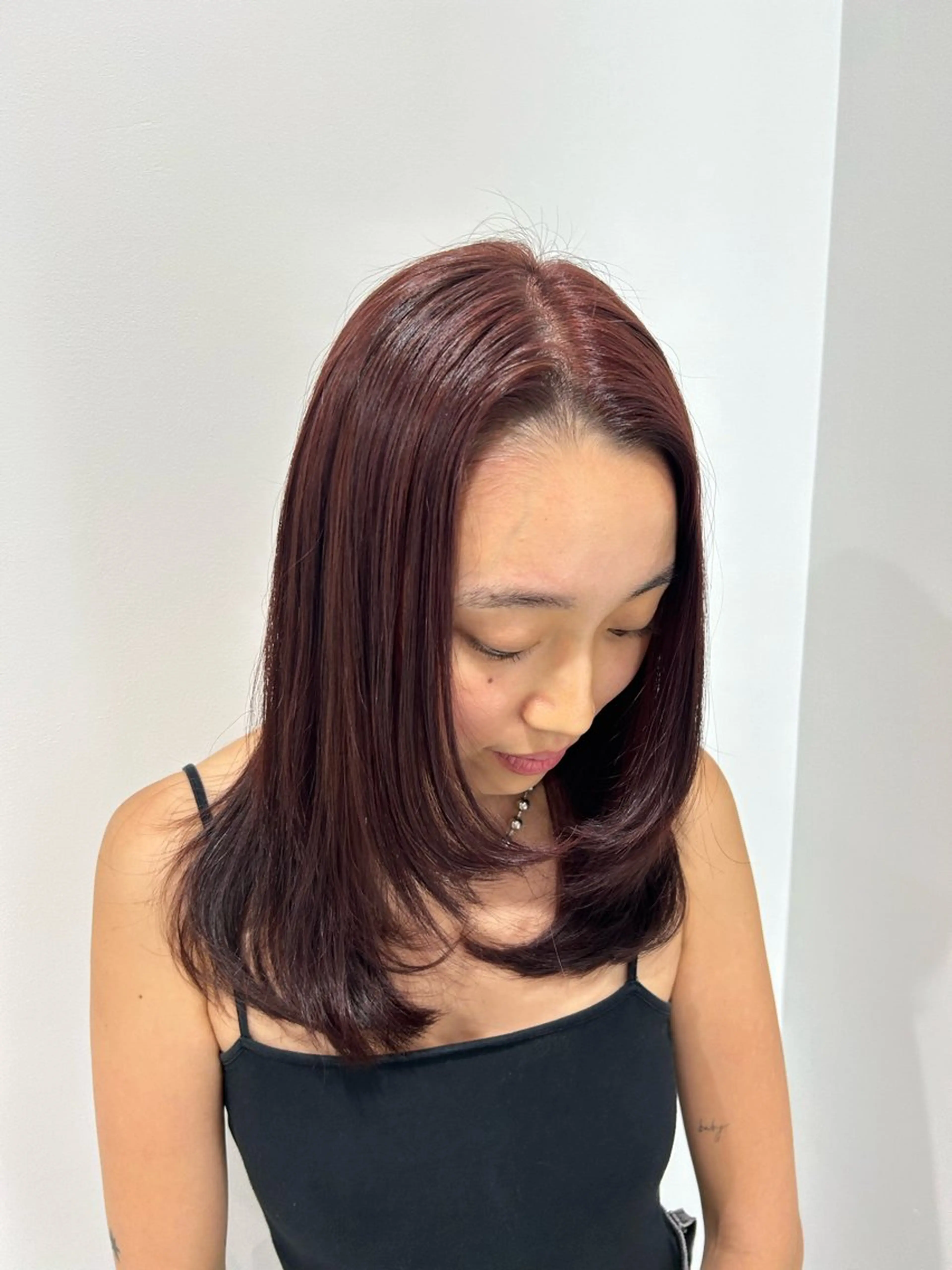 セミロング カラー 愛結 暖色カラー🎀🩰のヘアスタイル