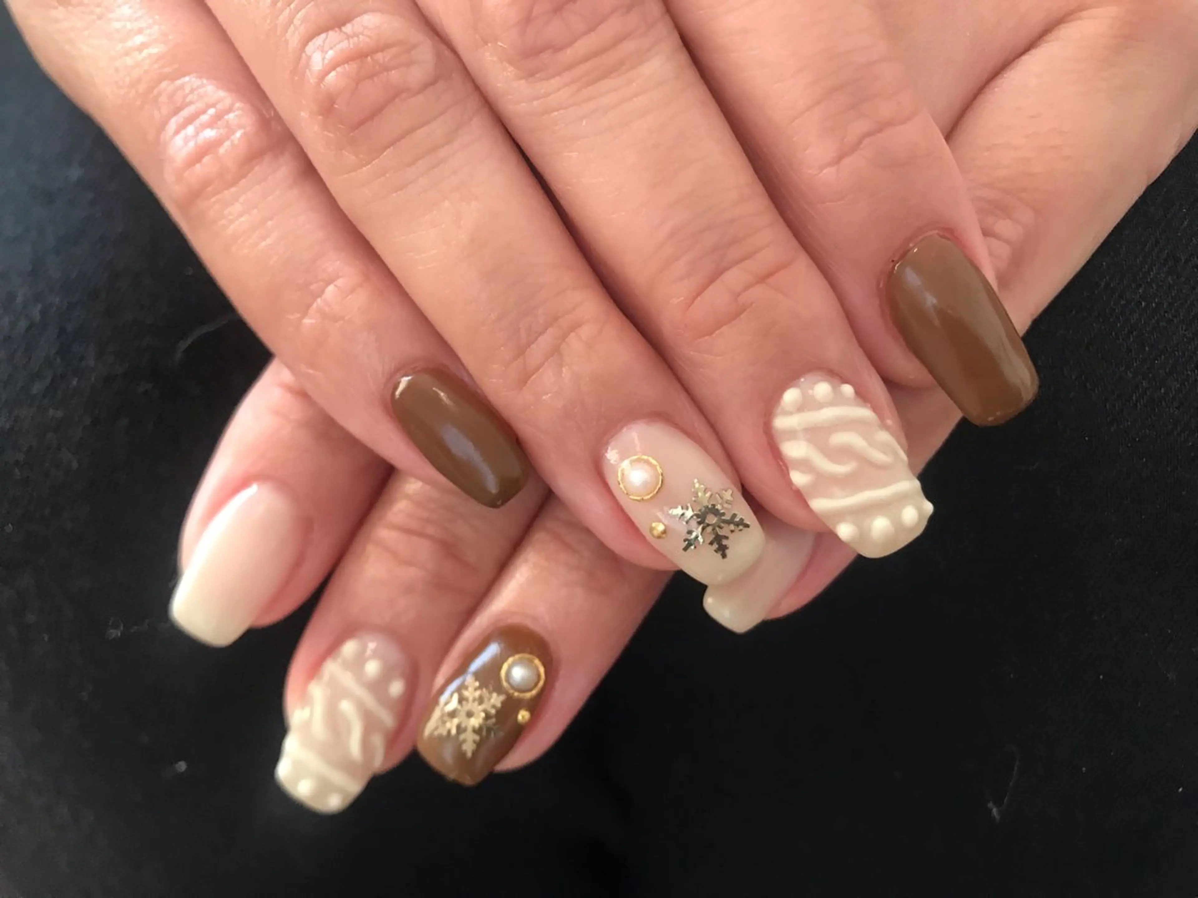 ネイル ブラウン マットネイル 冬ネイル ハンドネイル Nailist Missaのネイルデザイン