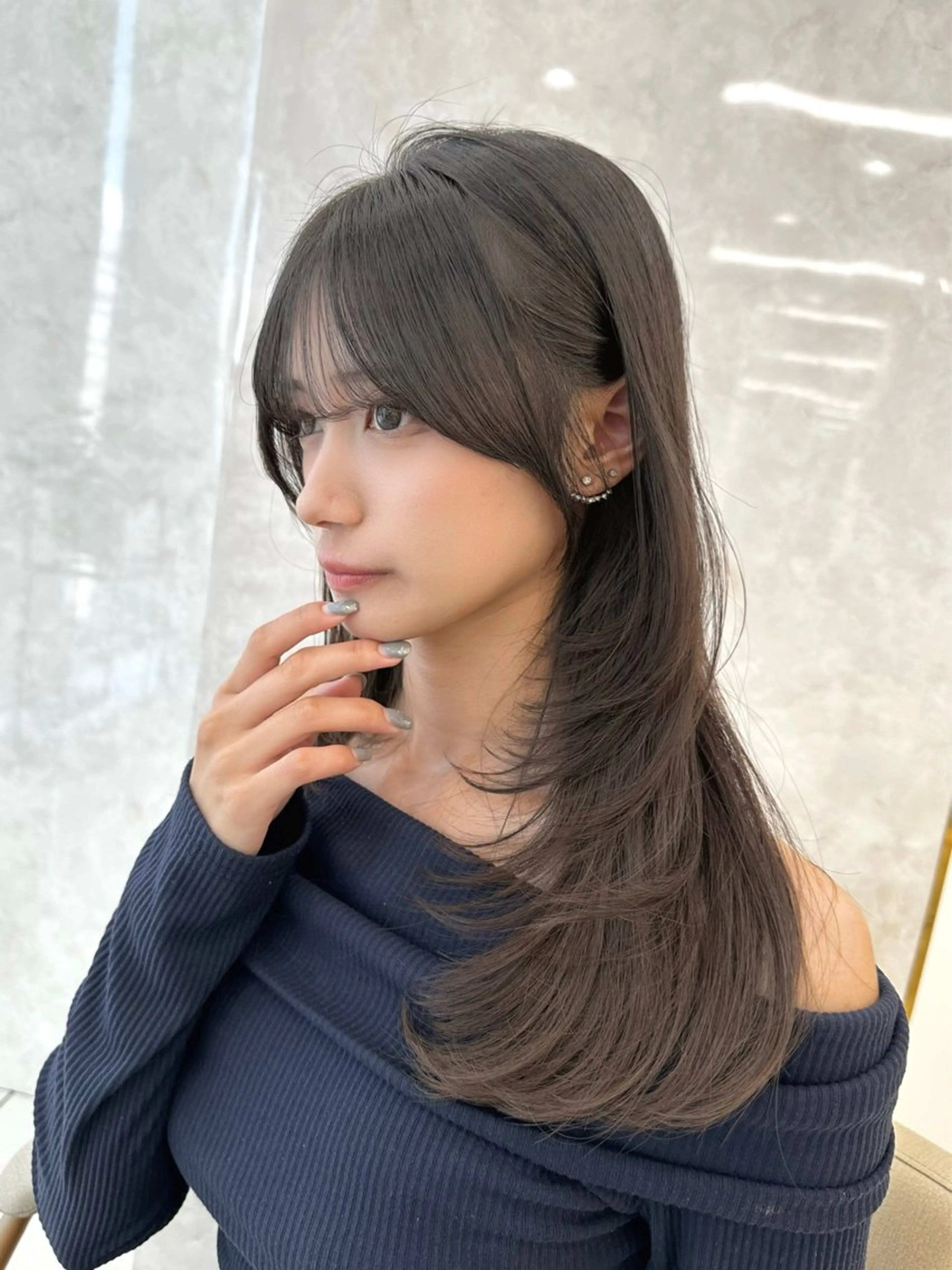 ロング レイヤーカット カット ヘアカラー 似合わせ/レイヤー /顔まわり/池田歩樹のヘアスタイル