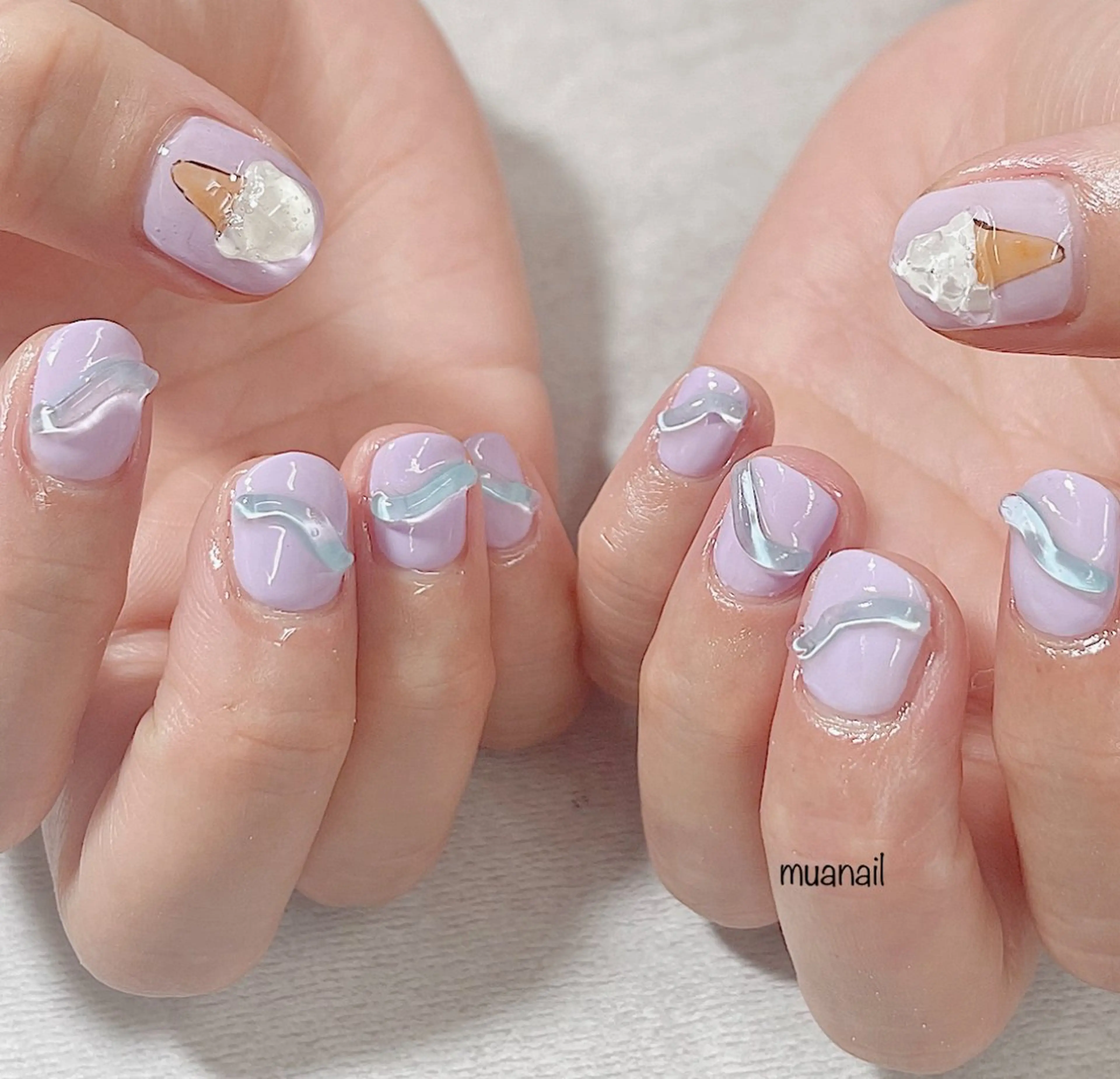 ネイル 氷ネイル・うるうるネイル ハンドネイル mua nail mikiのネイルデザイン