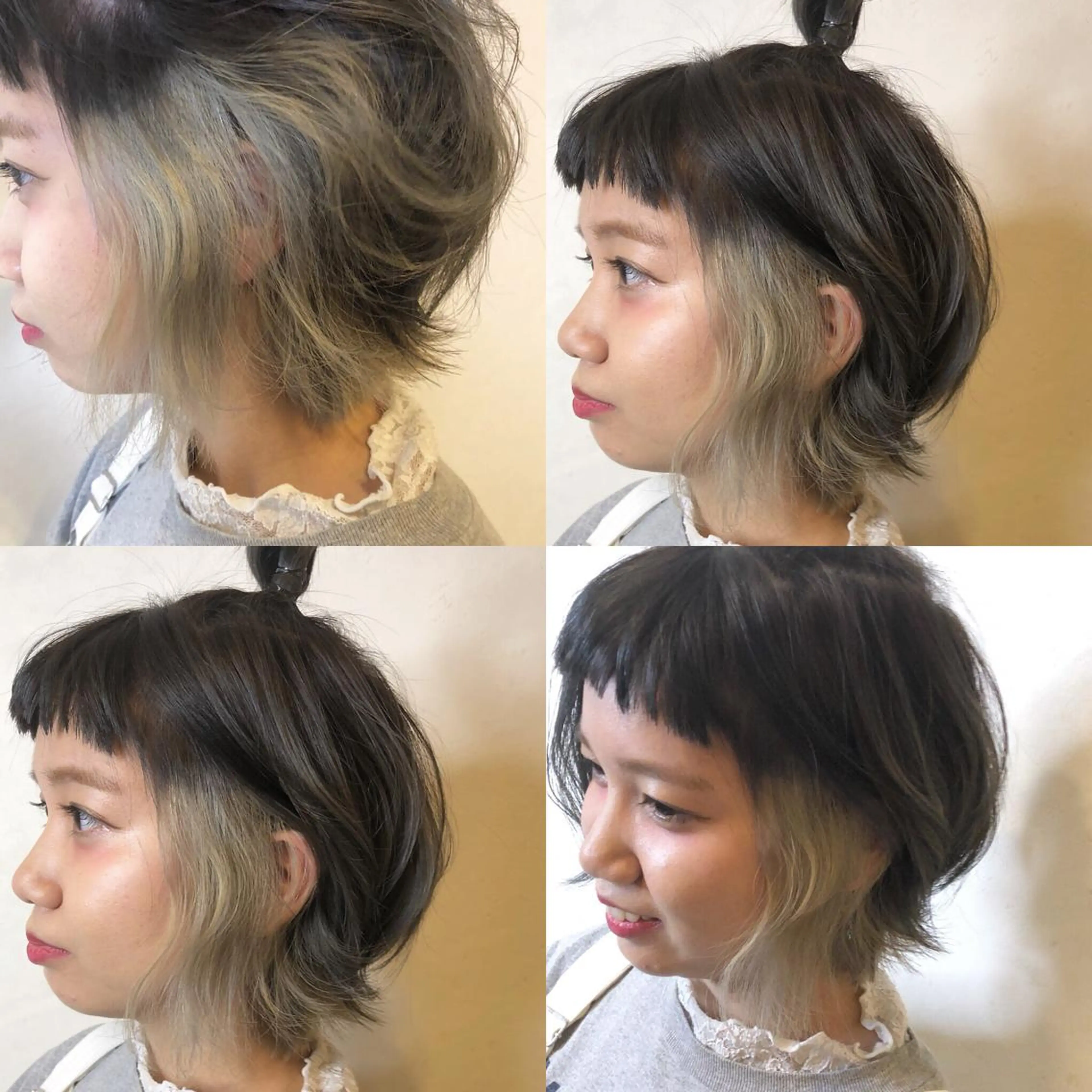 ショート カラー デザインカラー カット ヘアカラー トリートメント JILBLAN京都 ショート/ハイライトのヘアスタイル