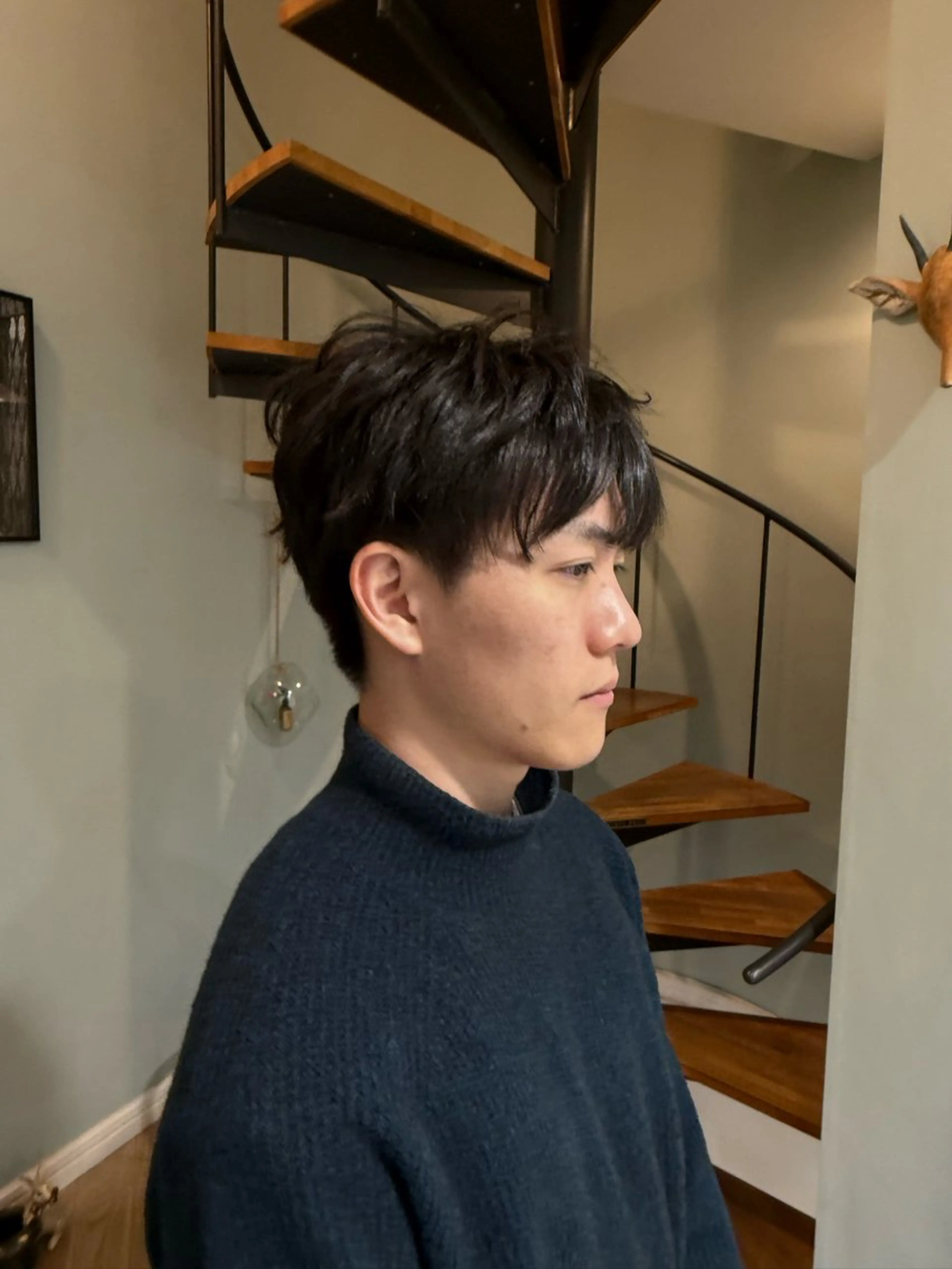 パーマ メンズ メンズパーマ atelier doux dimanche（アトリエ・ドゥー・ディマンシュ）所属・Fukamiレイヤー 透明感カラーのヘアスタイル