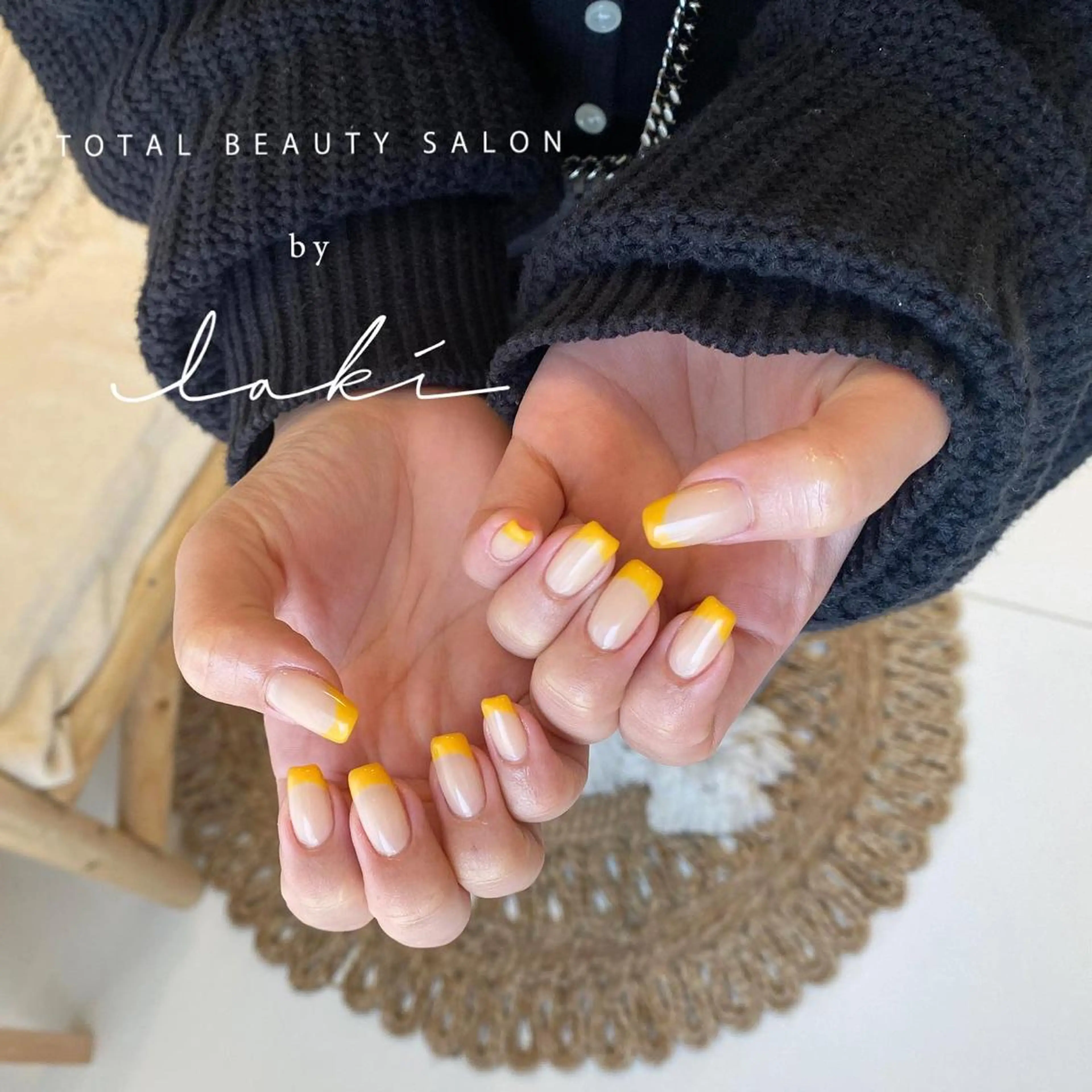 ネイル フレンチネイル オレンジ my&所属・my&_ maimiのネイルデザイン