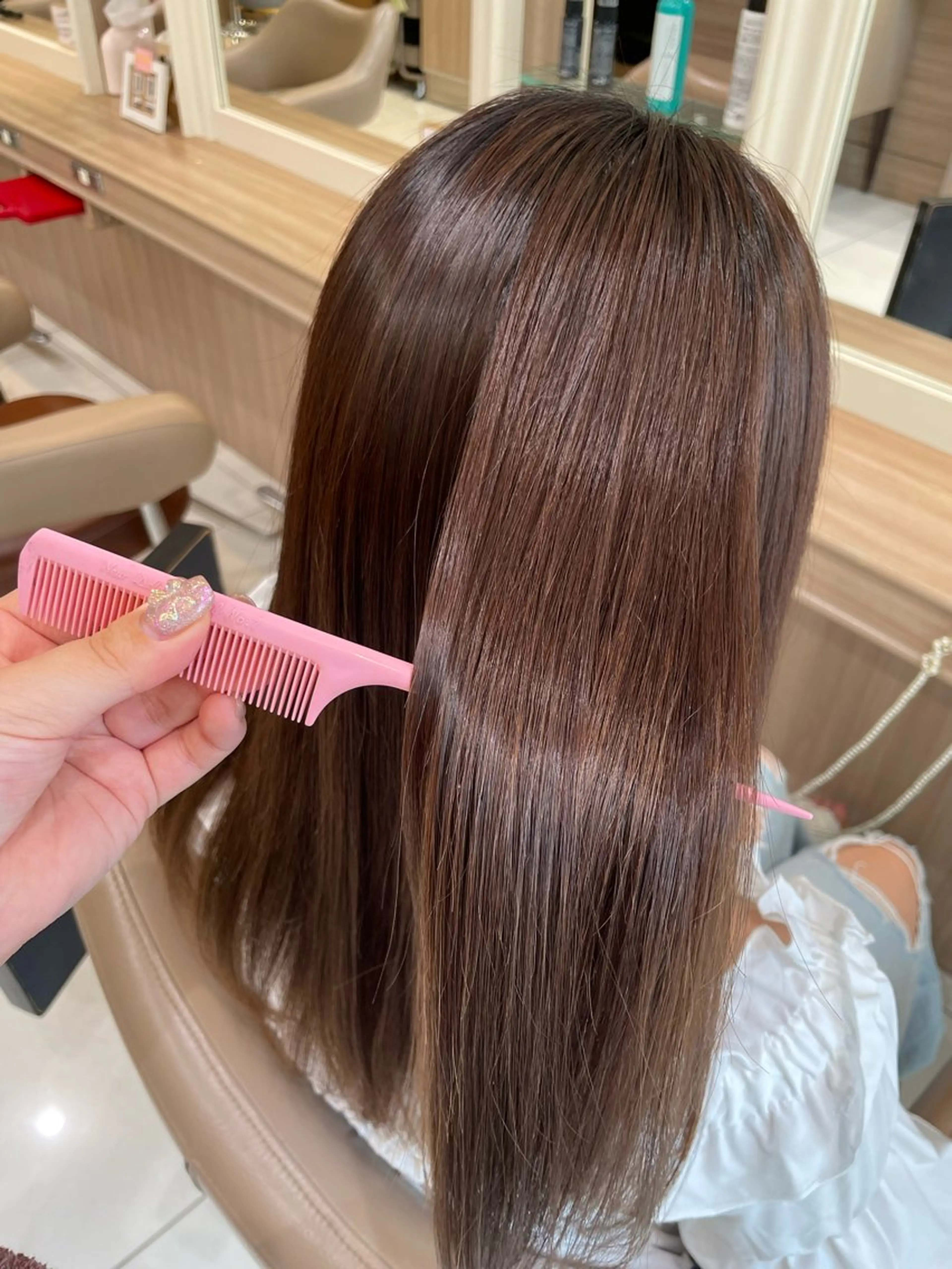 ロング パーマ 縮毛矯正 トリートメント 韓国ヘアメイク🎀/ 縮毛矯正✨山本媛香のヘアスタイル