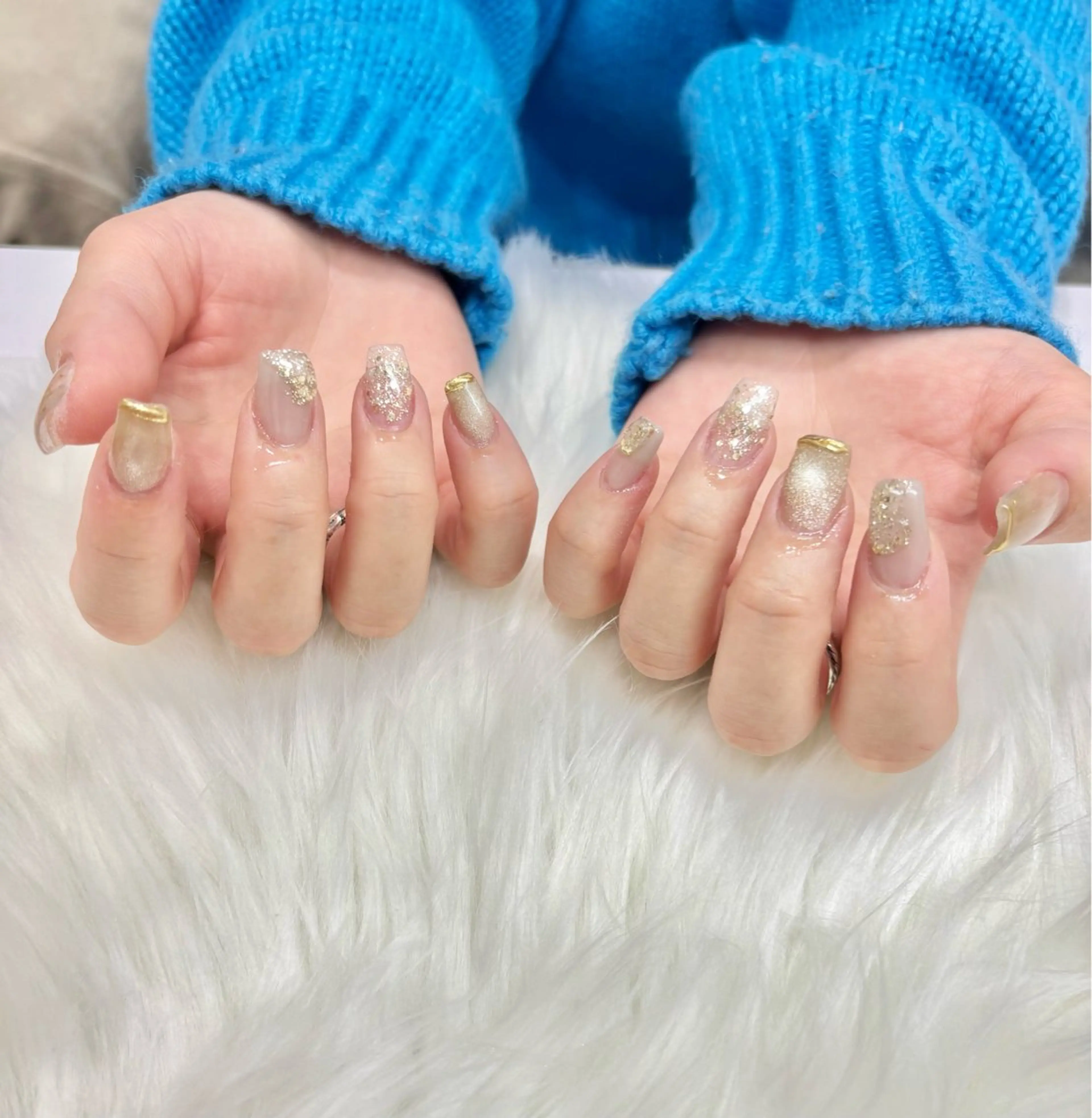 ネイル アートネイル フレンチネイル キラキラネイル 韓国ネイル マグネットネイル Angie Nail所属・Angie Nail CHIYURIのネイルデザイン