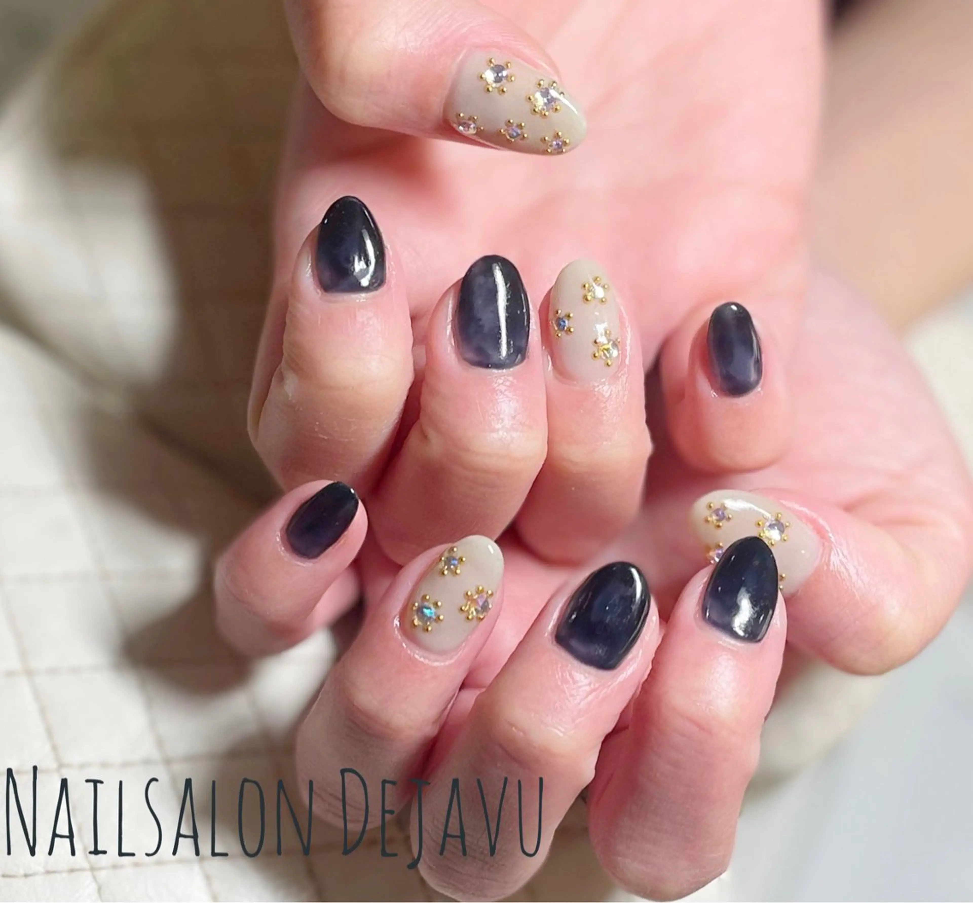 ネイル 大理石ネイル(マーブル) 持ち込み ネイビー Dejavu所属・Nail salon Dejavu 🌿のネイルデザイン
