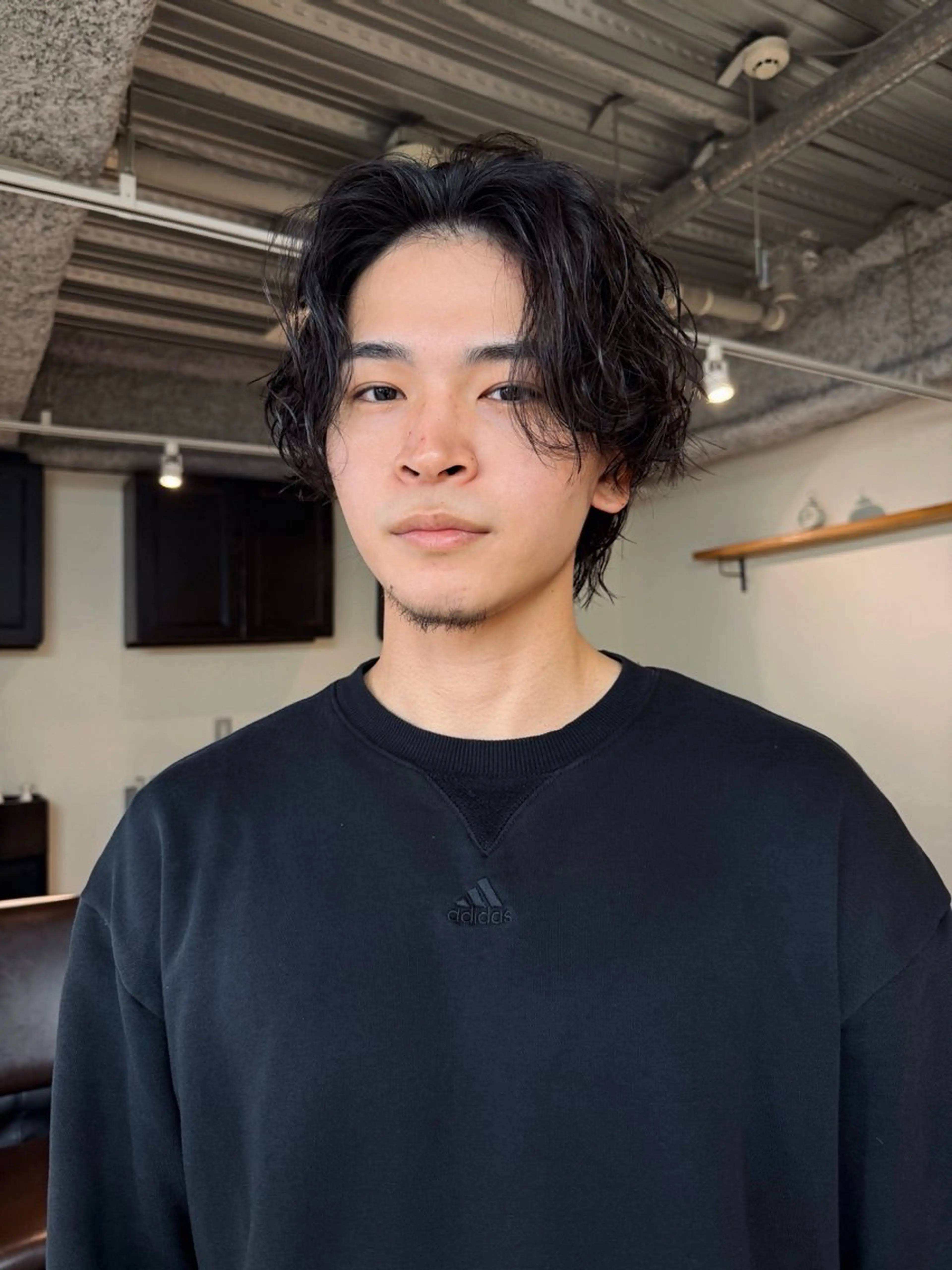 ミディアム パーマ メンズ カット パーマ トリートメント ヘッドスパ おしゃれパーマ メンズ特化/みーまんのヘアスタイル