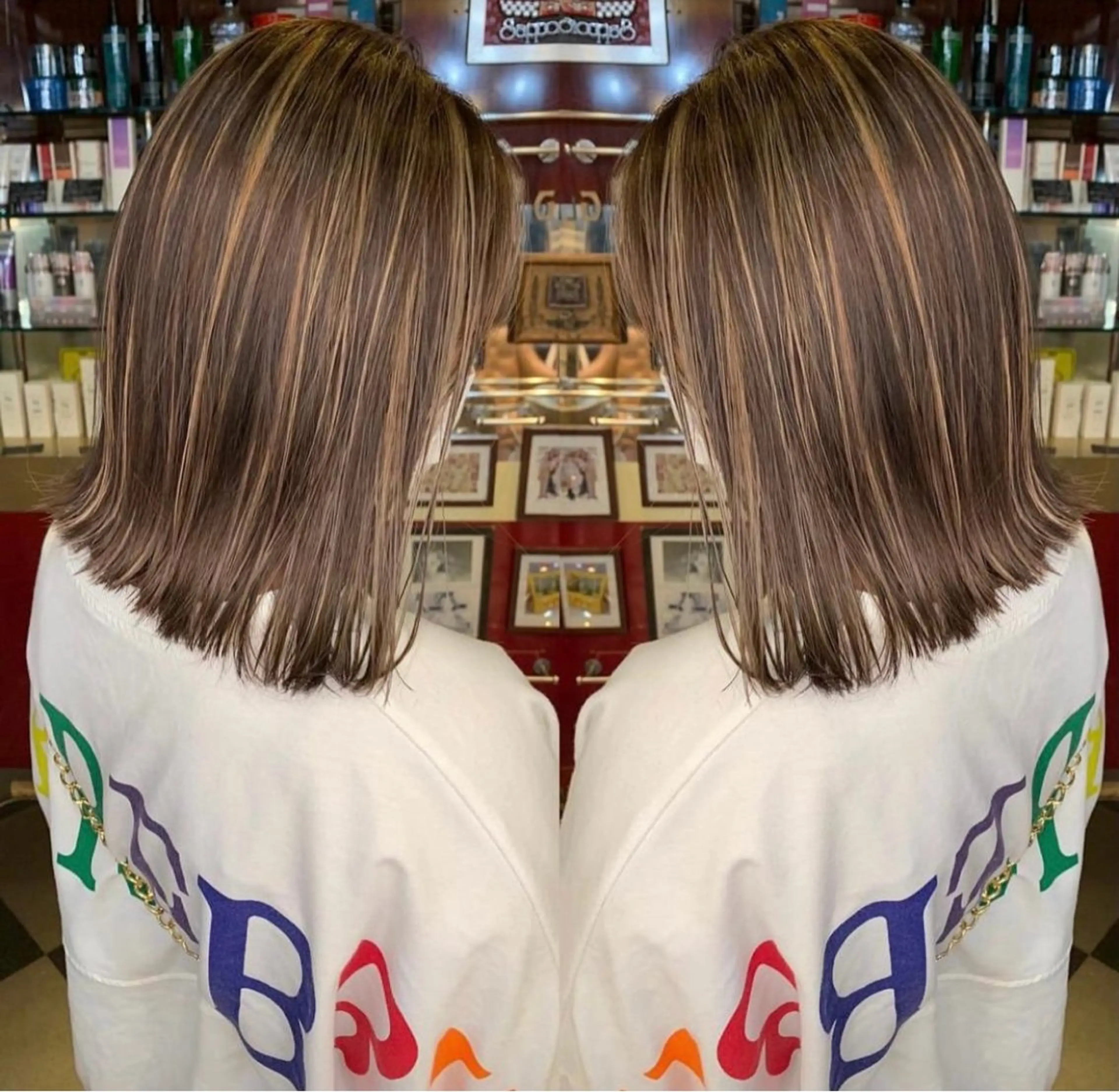 ミディアム ヘアカラー ハイライトモデル募集 横浜石川町CHIRIのヘアスタイル