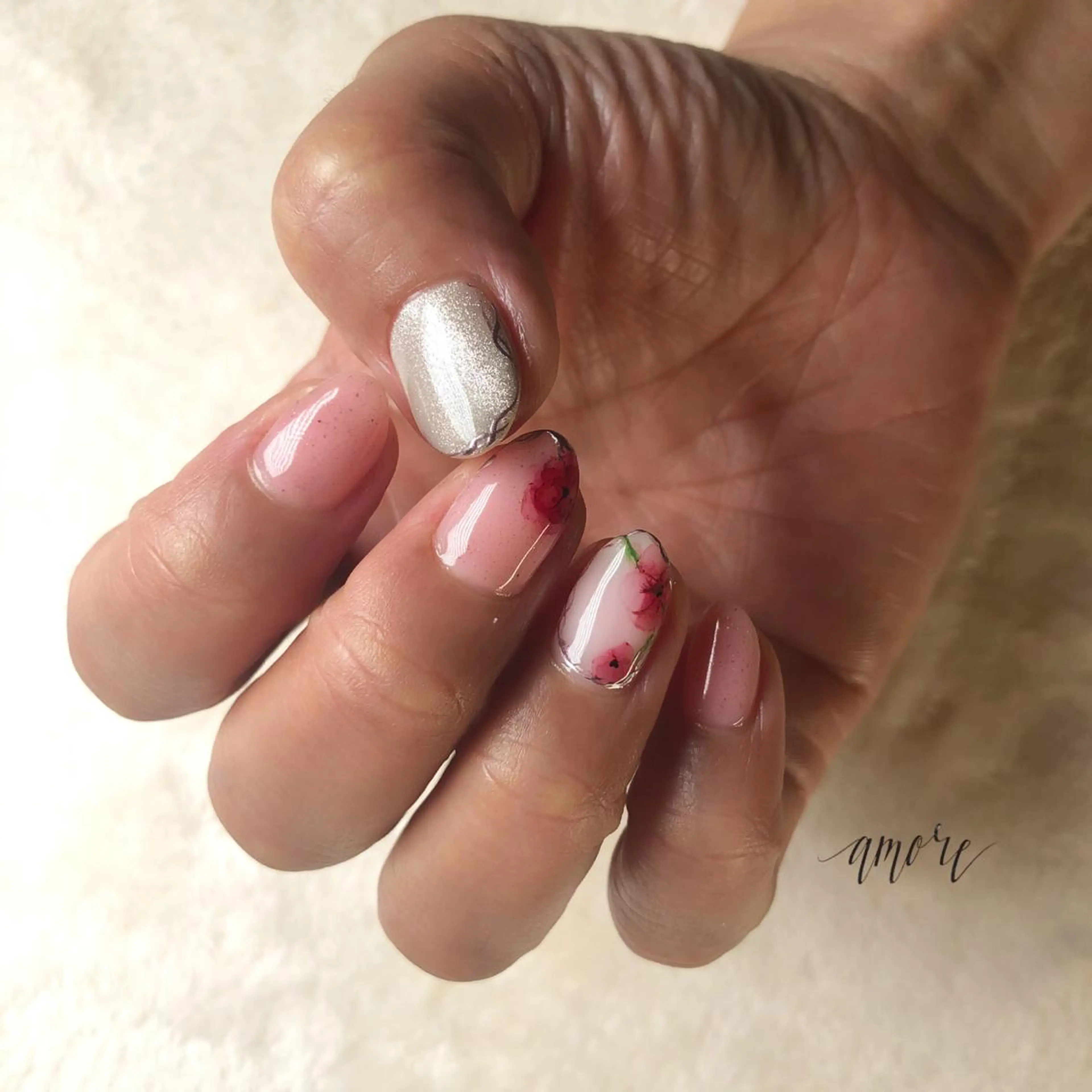 ネイル ジェルネイル マグネットネイル ミラーネイル ニュアンスネイル 春ネイル You kyehwaのネイルデザイン