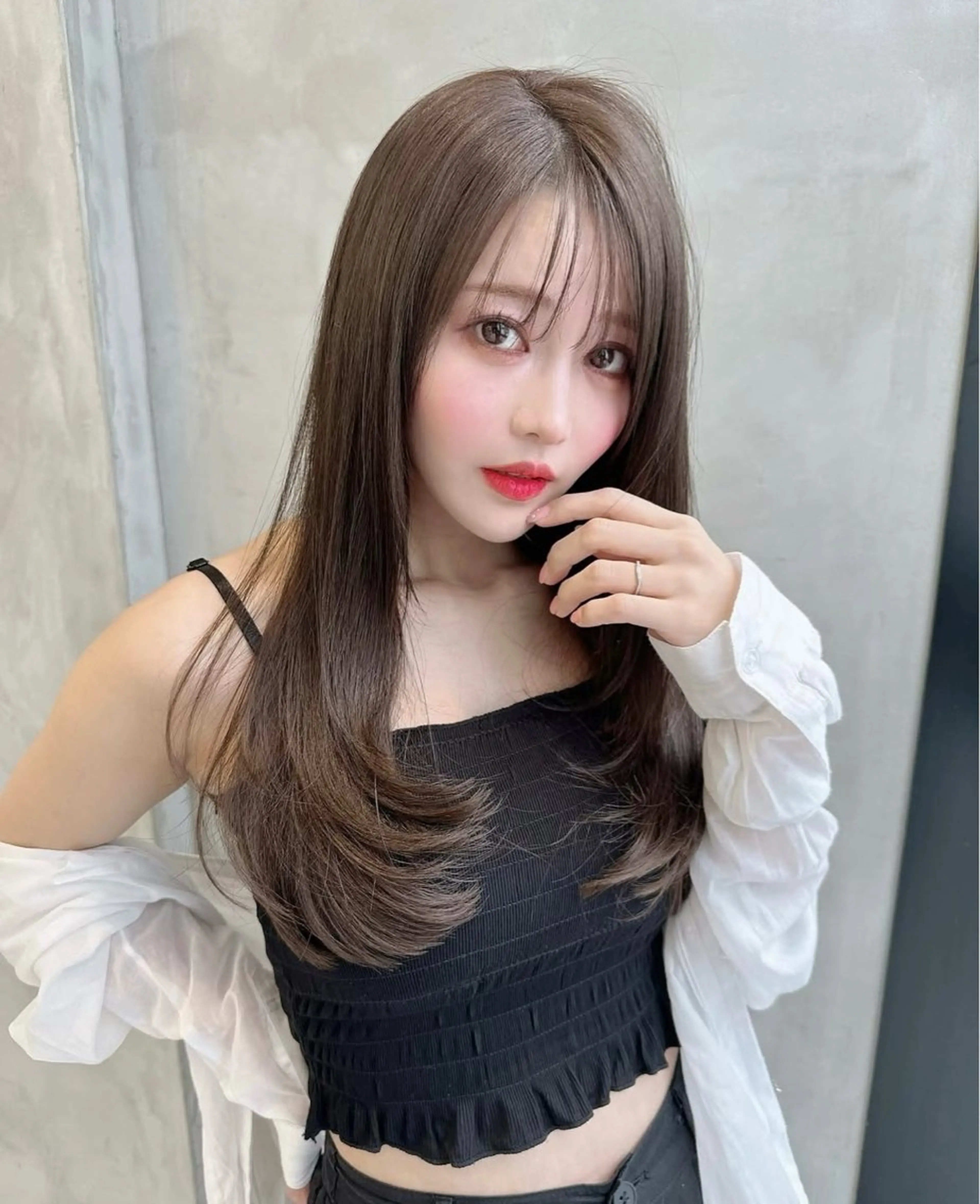 ロング カット ヘアカラー トリートメント 縮毛矯正/ブリーチ なしダブルカラー輝希のヘアスタイル