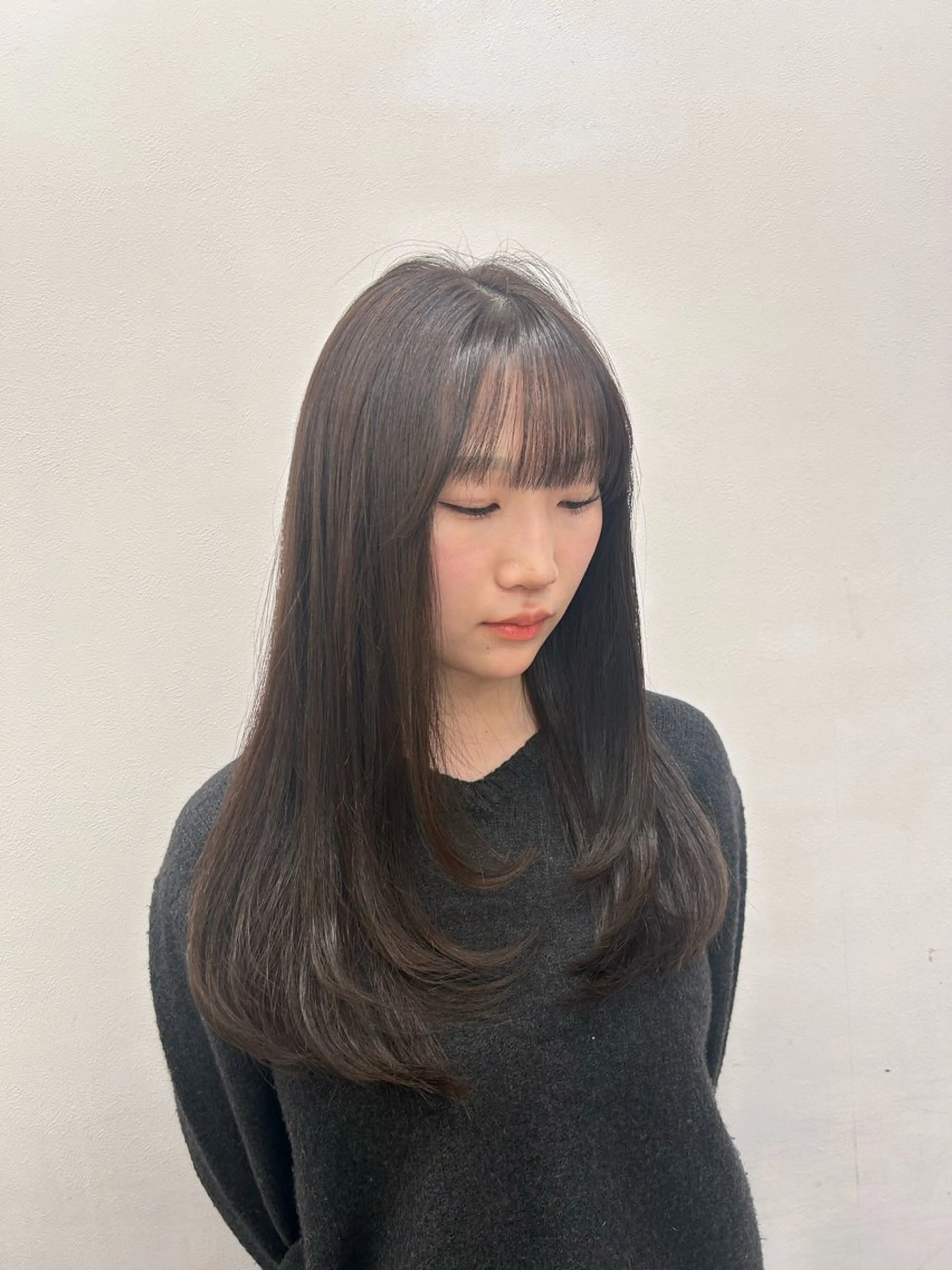 ロング カラー パーマ ヘアアレンジ メンズ キッズ ブリーチなしカラー/ ブラウン/レイヤーのヘアスタイル