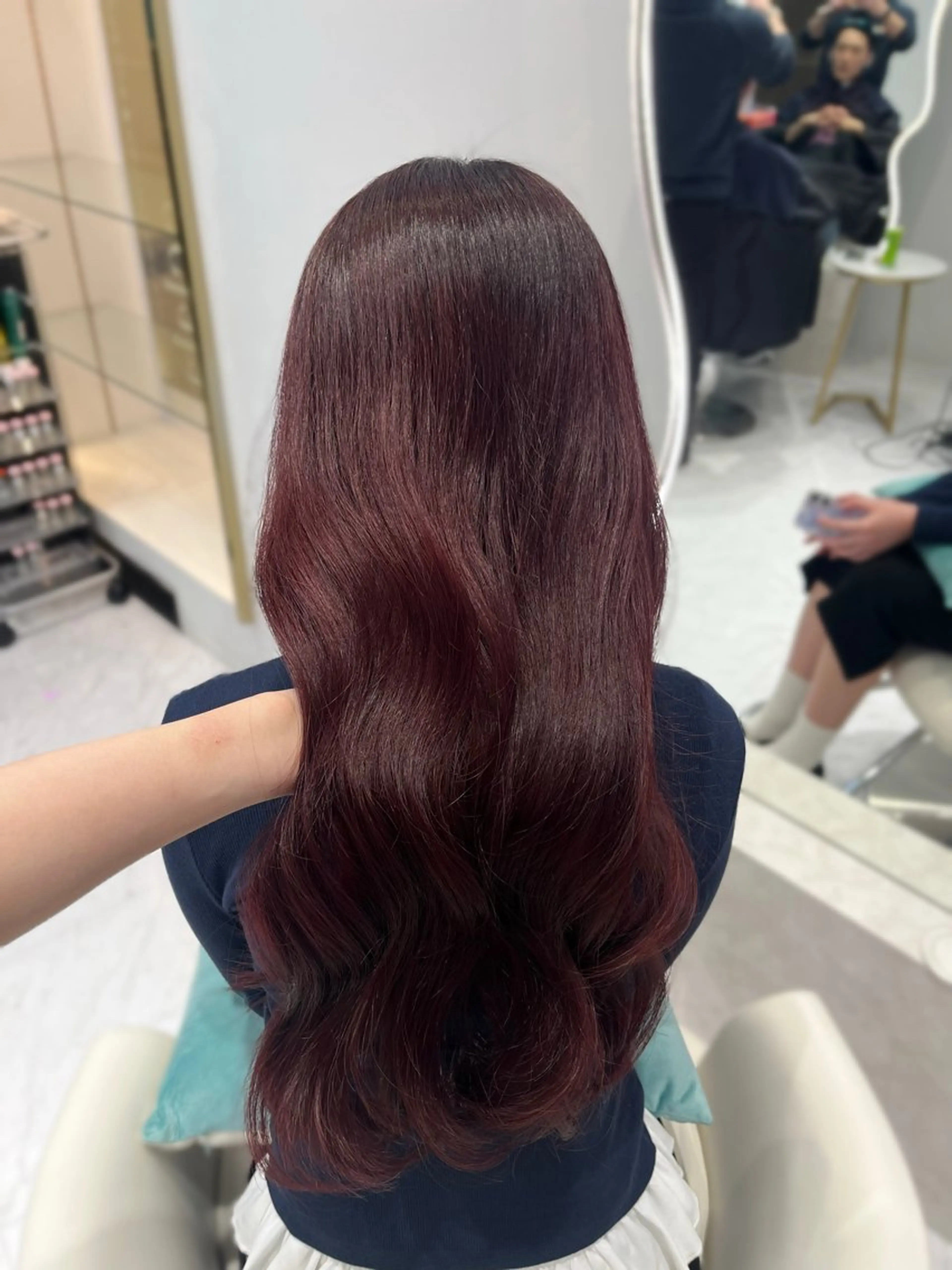 ロング カラー レッドカラー カット ヘアカラー トリートメント 名古屋/透明感カラー /韓国ヘア/高木梨帆のヘアスタイル