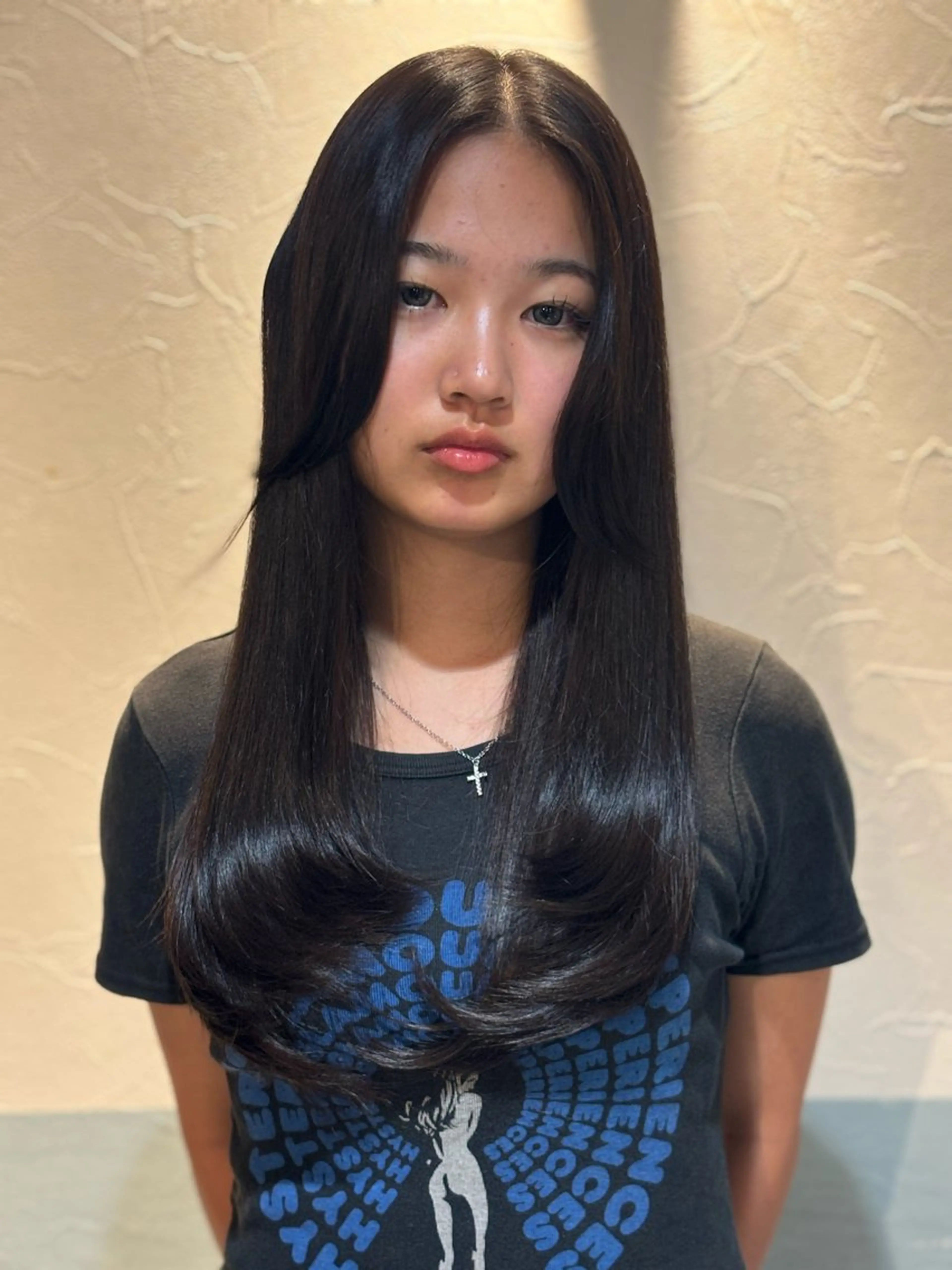 ロング かきあげバング レイヤーカット カットモデル募集中 murakamiのヘアスタイル