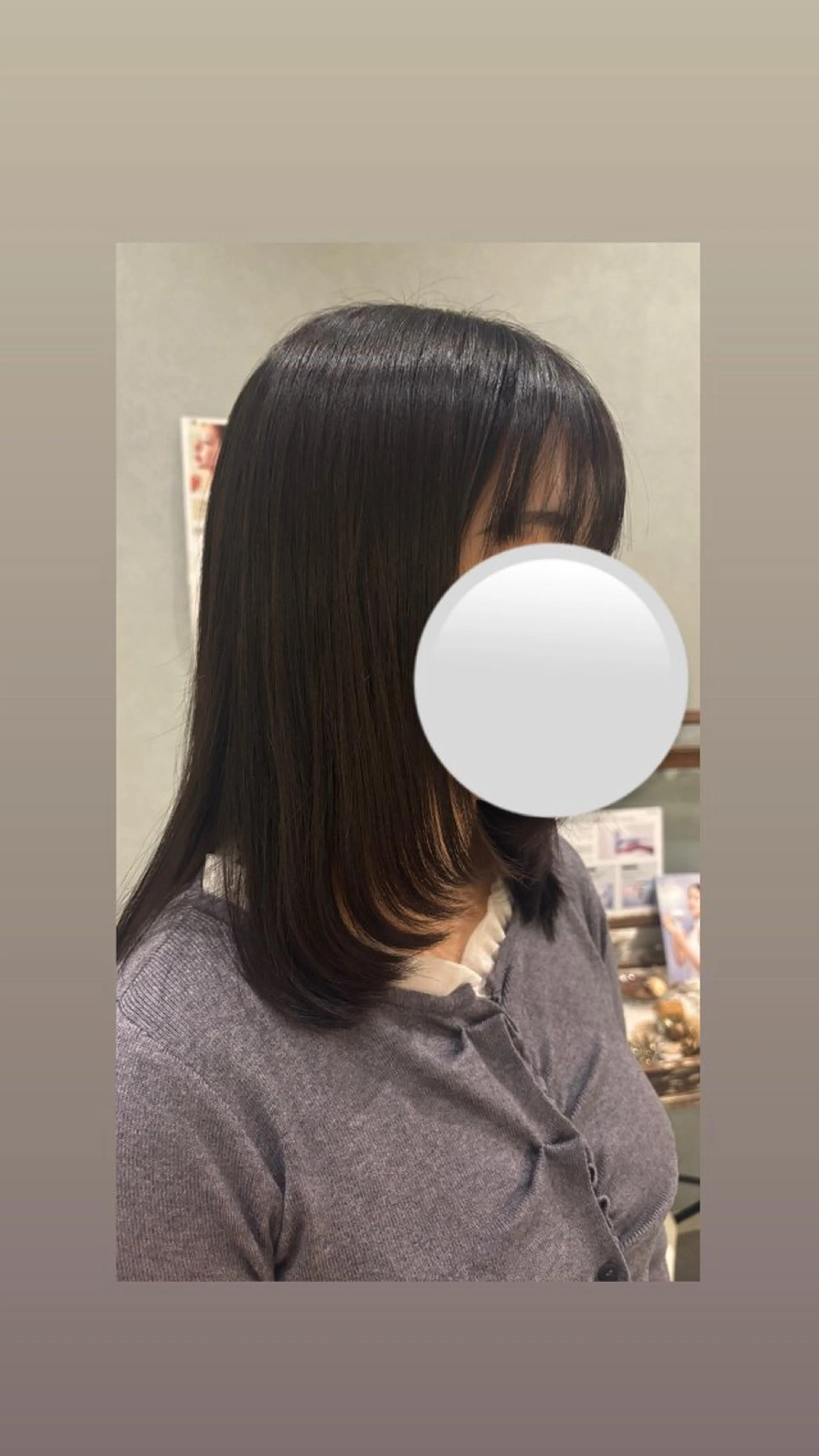 ミディアム 顔まわりレイヤー 顔周りカット レイヤーカット RUDDER 中山のヘアスタイル