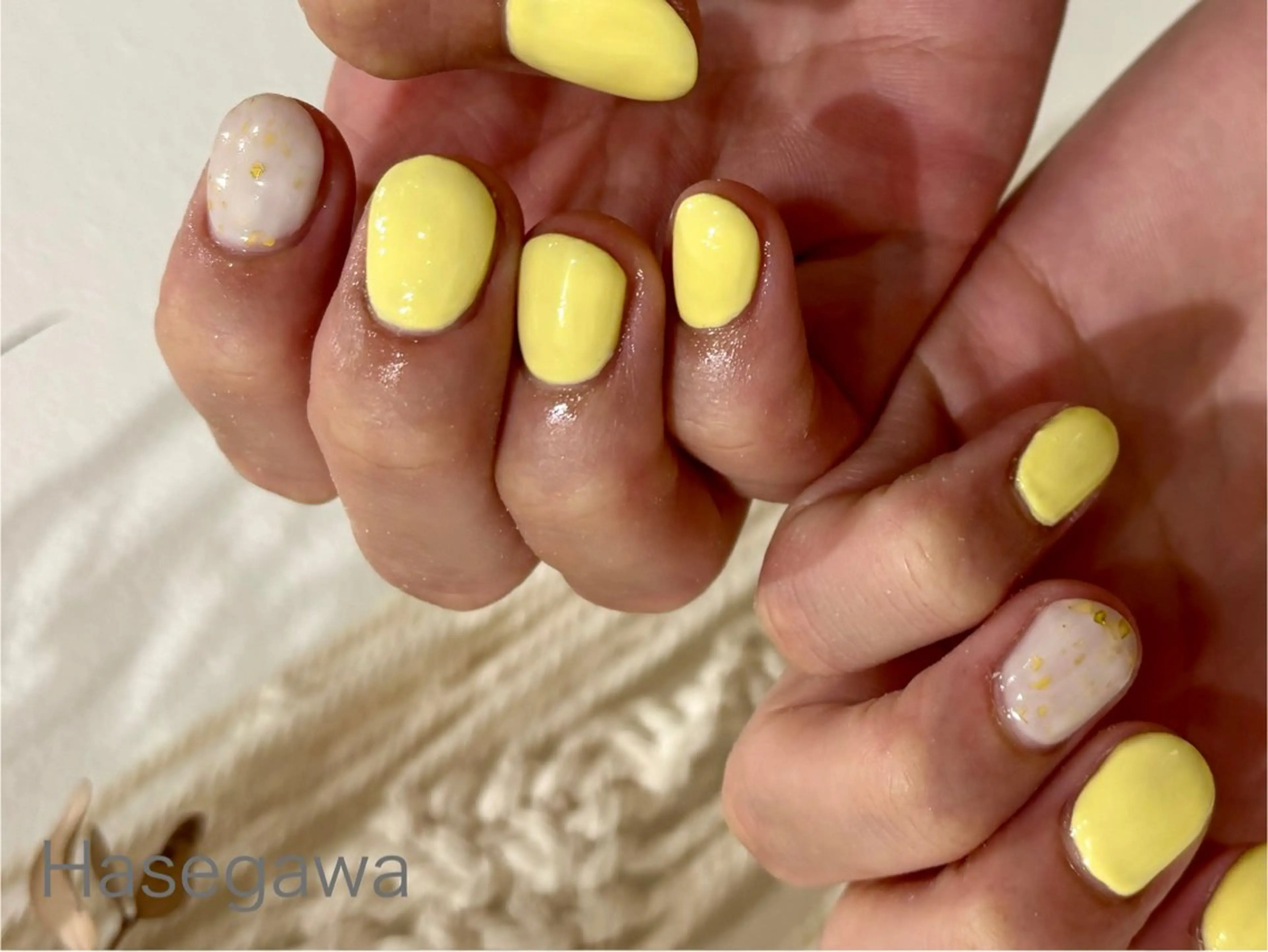 ネイル 黄色 DROP所属・DROP 長谷川のネイルデザイン
