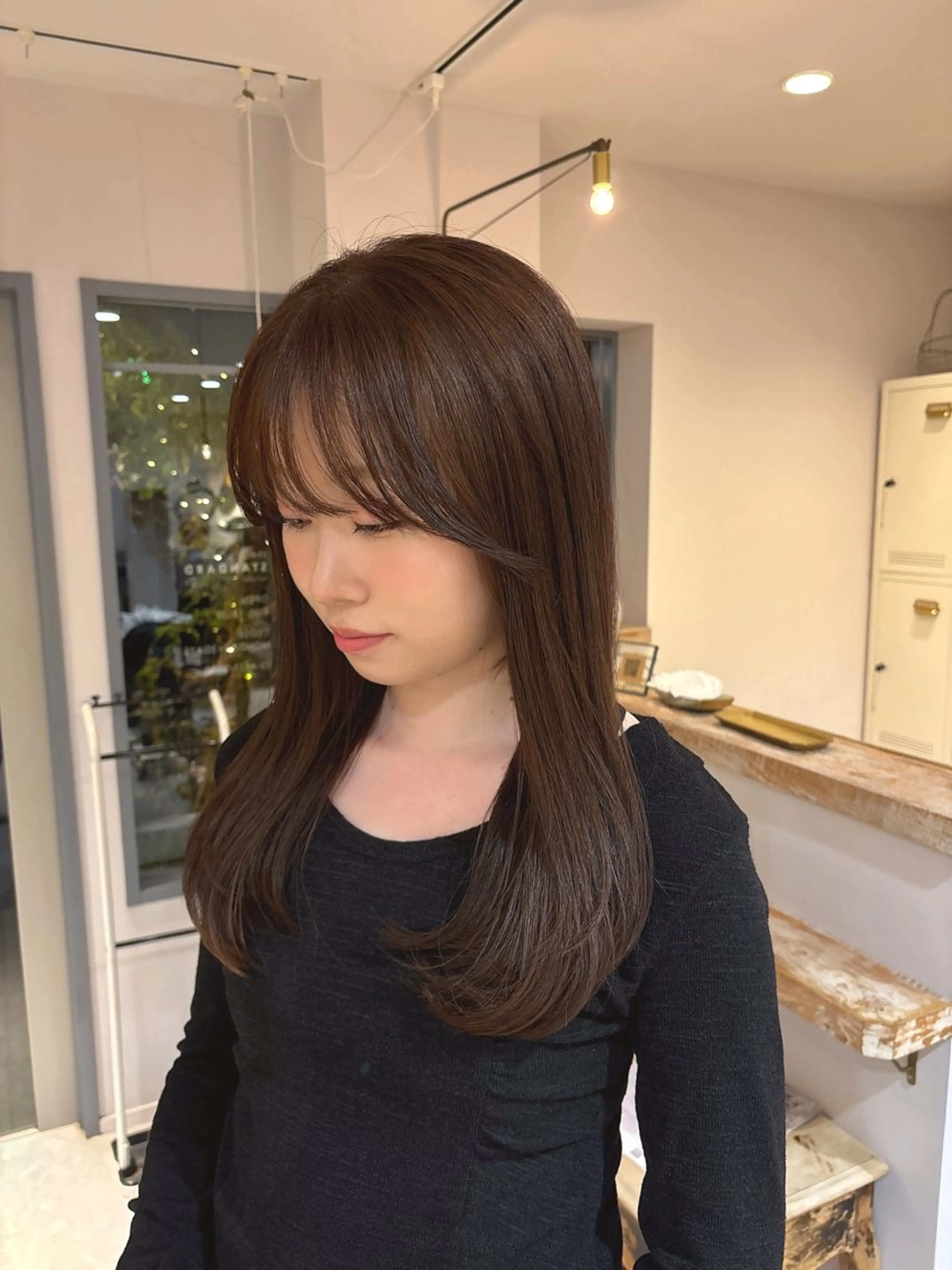 カラー 🎀調布仙川透明感オ リーブカラー干莉🎀のヘアスタイル