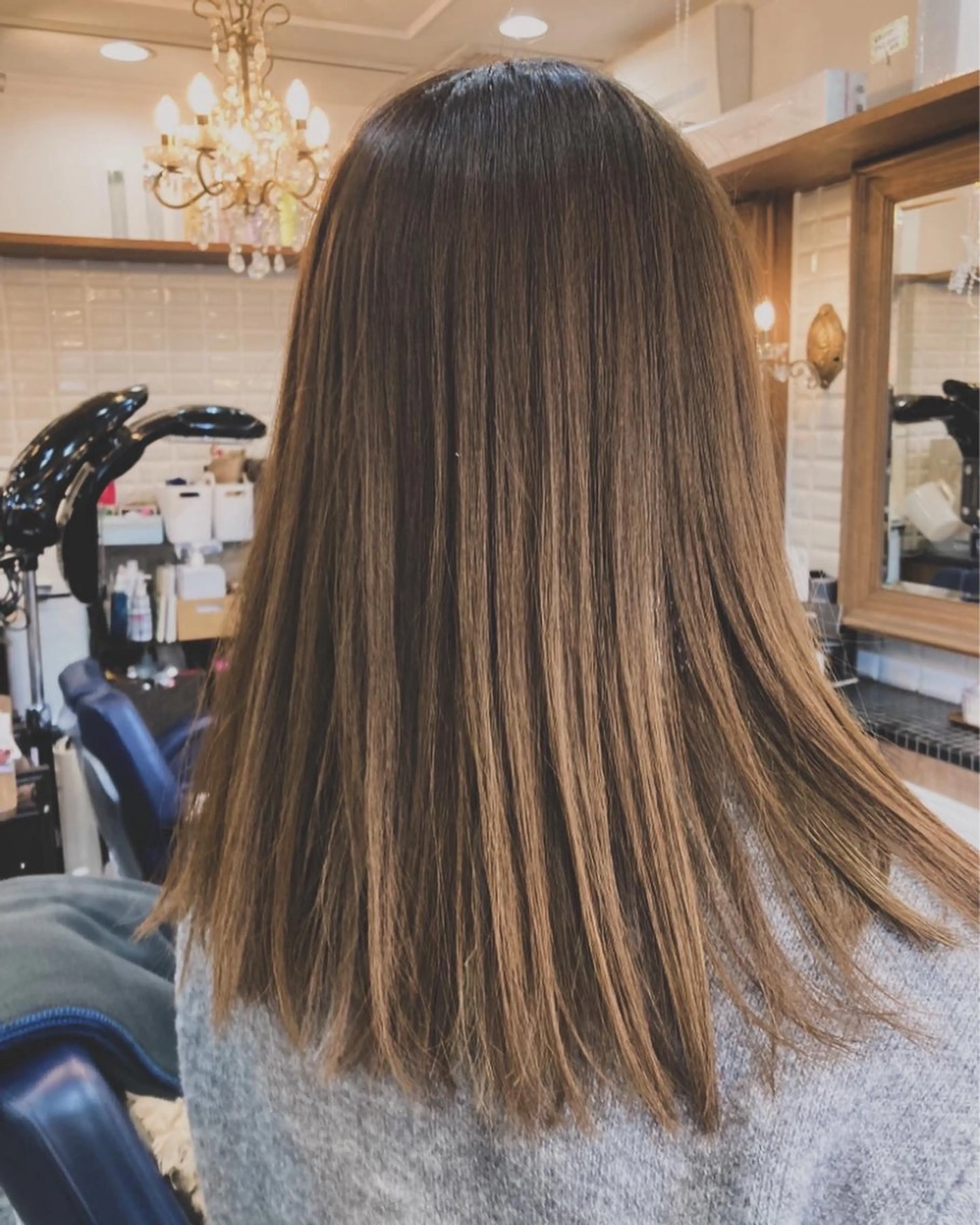 ロング 髪質改善 トリートメント ルピナス中田店長 山口大地のヘアスタイル