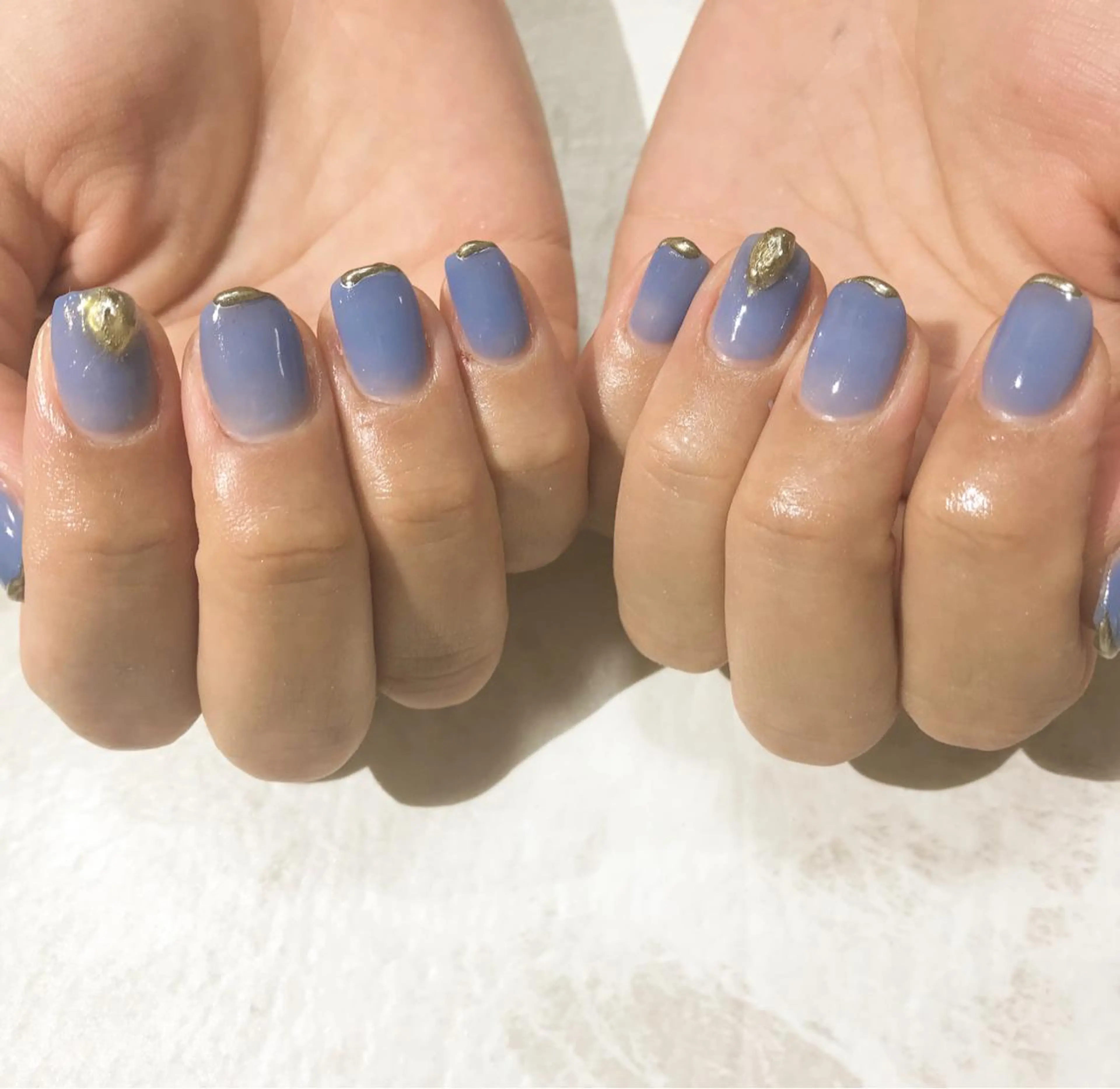 ネイル ブルー フットネイル ニュアンスネイル シンプルネイル 春ネイル ネイル フフラ所属・nail fufla ♡yamane♡のネイルデザイン