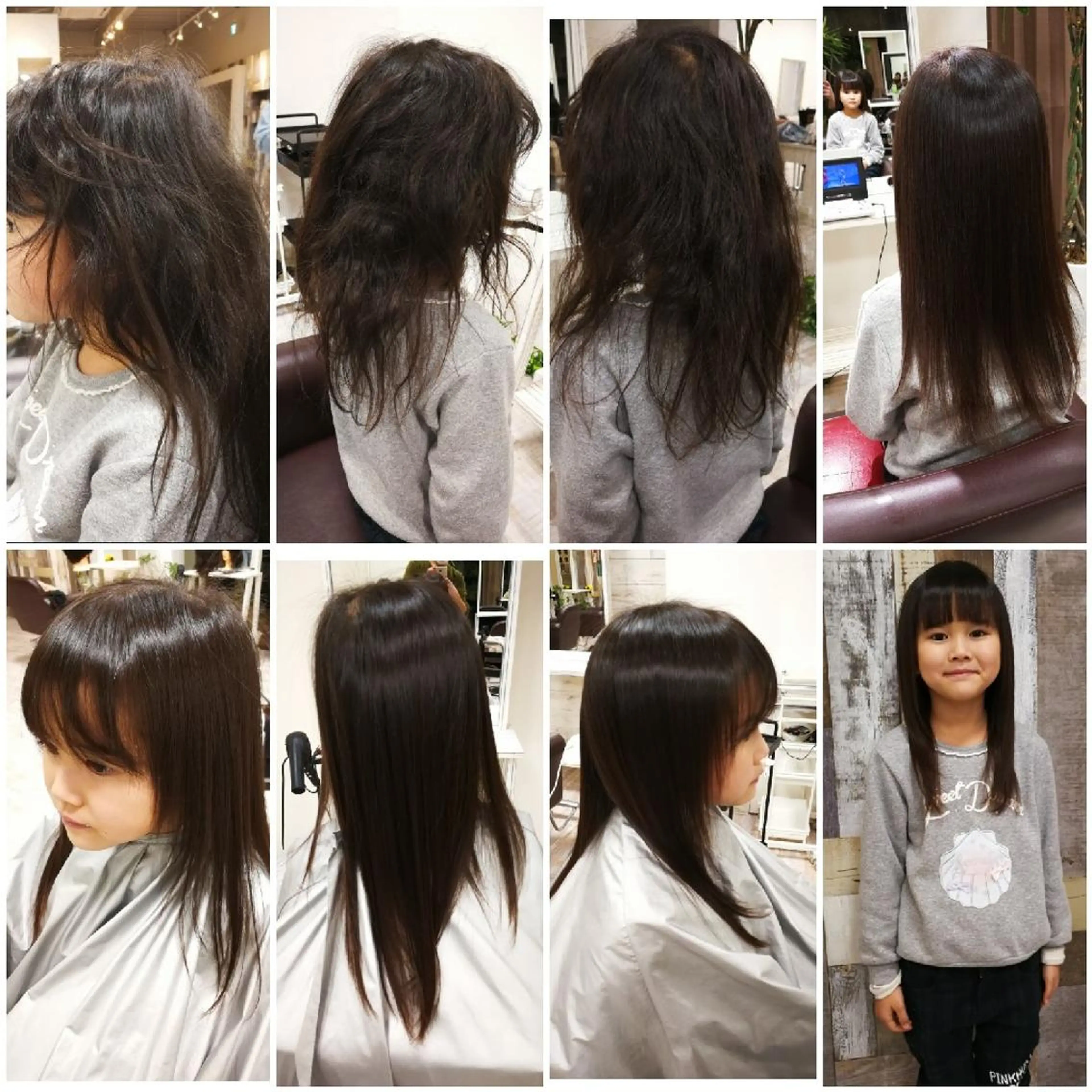 ロング キッズ パーマ Aile所属・酸性ストレート／カラ ー/山下高明のヘアスタイル