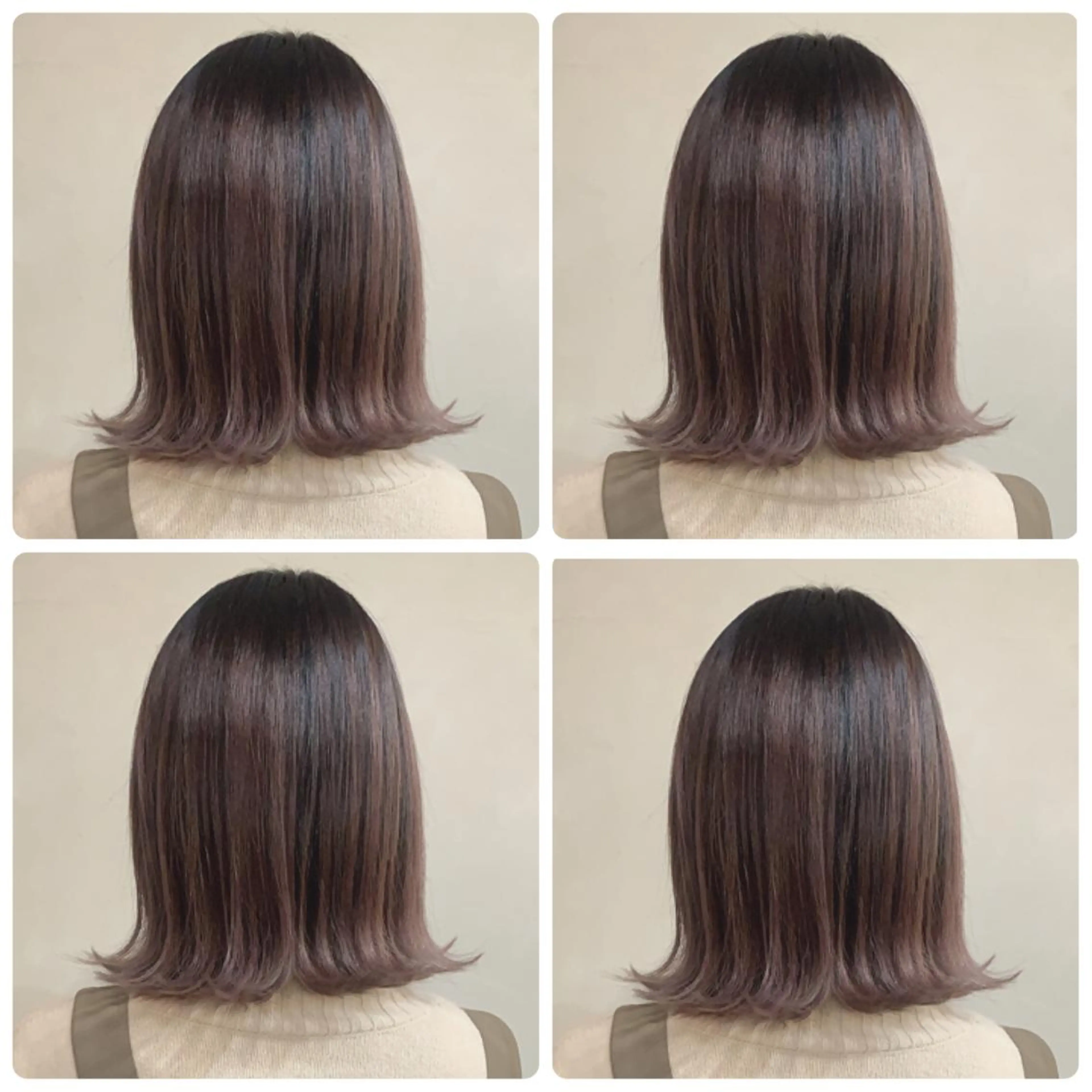 ミディアム カラー バレイヤージュ ベージュカラー グラデーションカラー ハイライトカラー オリーブカラー カット ヘアカラー トリートメント 京都大人女性ショート 徒歩1分/秋山のヘアスタイル