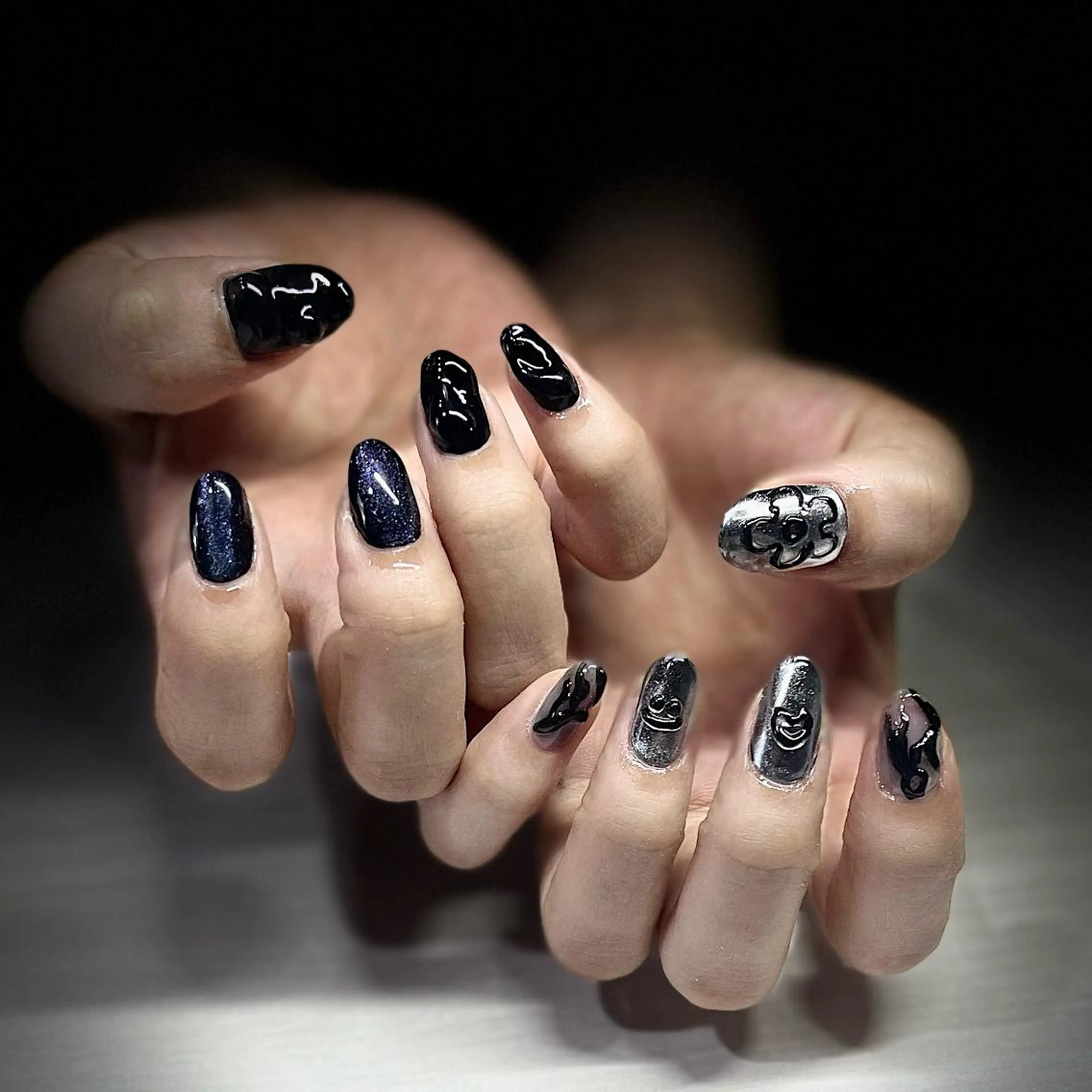 メンズ ネイル メンズ韓国風 アートネイル クリアネイル フレンチネイル ジェルネイル 🐕‍🦺Yappy 💗A-tanのネイルデザイン