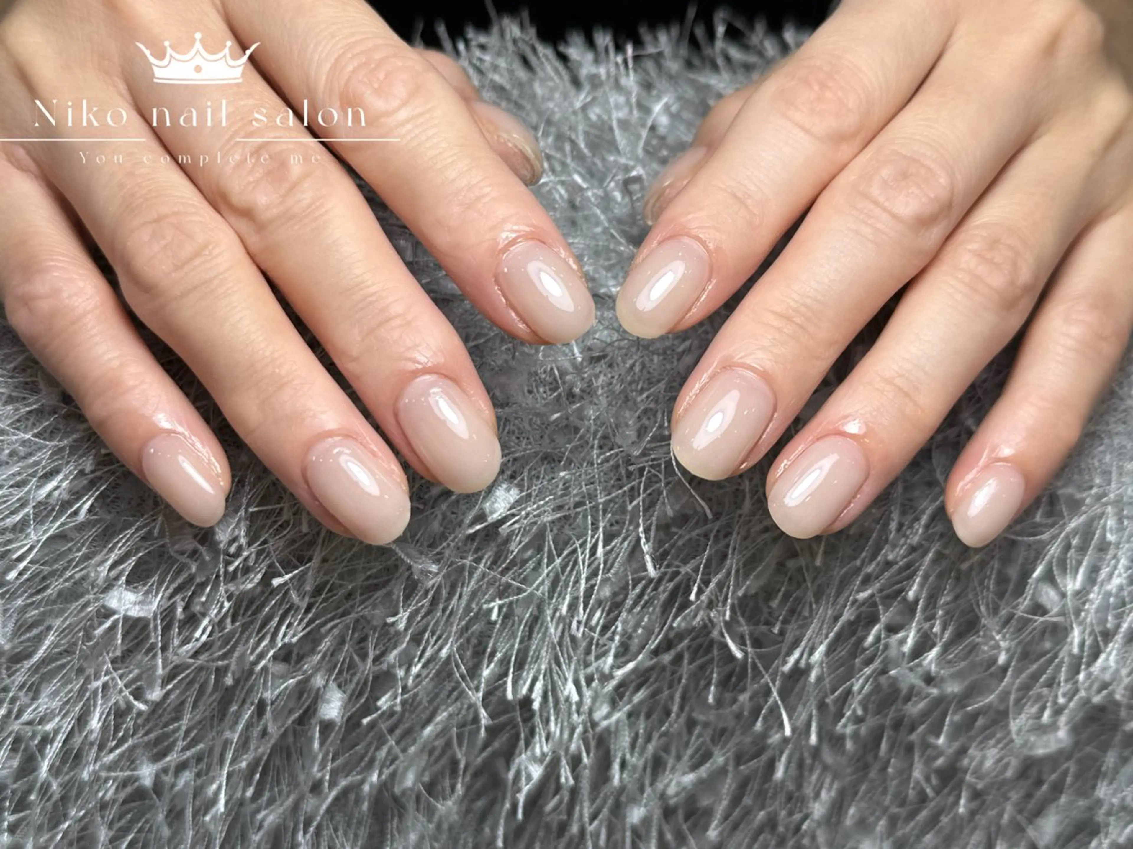 ネイル チークネイル フットネイル フレンチネイル ジェルネイル ガラスフレンチ 柚子 Nikoのネイルデザイン