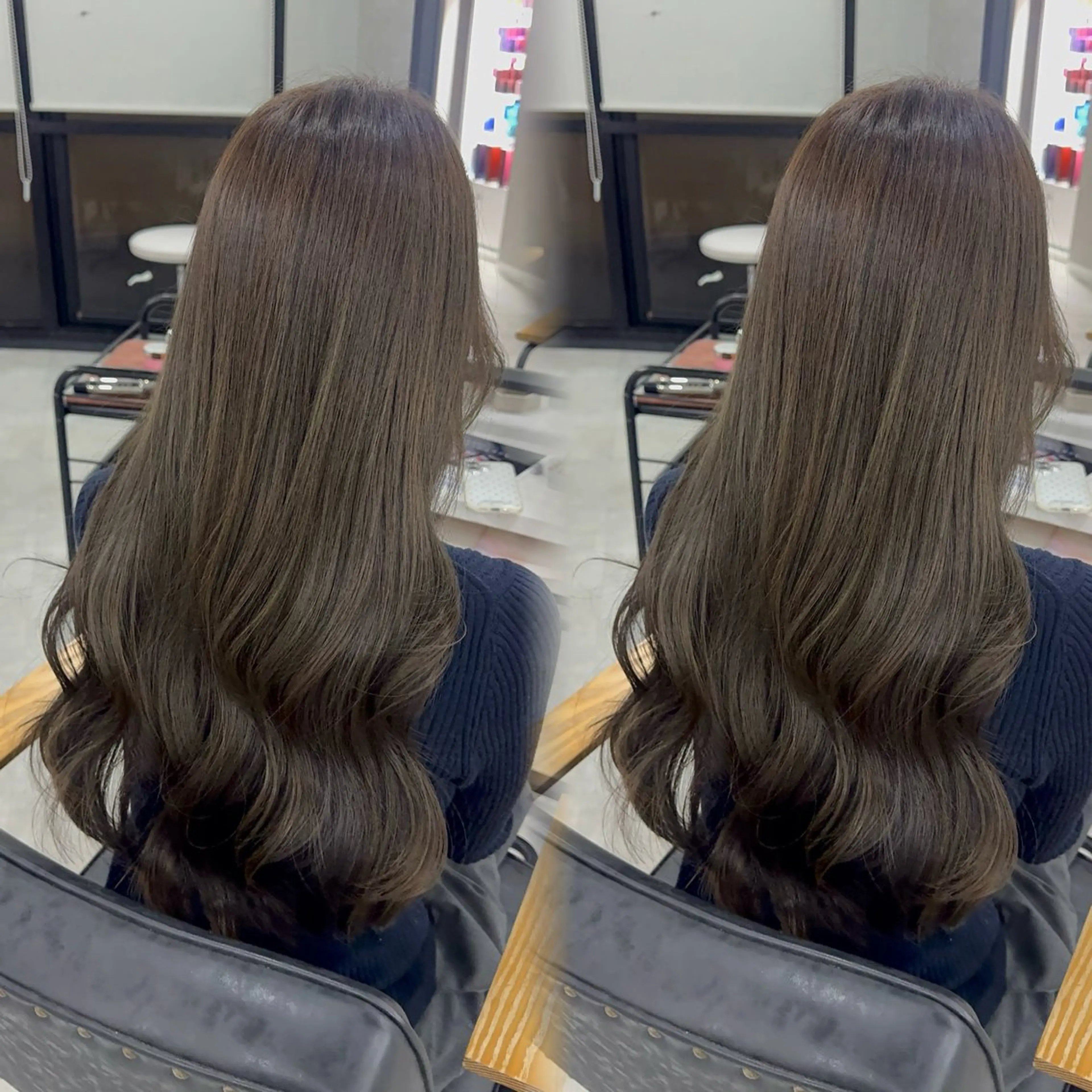 ロング カラー アッシュ アッシュブラウン ベージュカラー 黒髪 ブリーチ ヘアカラー トリートメント 赤み無し柔らかカラー 【梅田】madokaのヘアスタイル