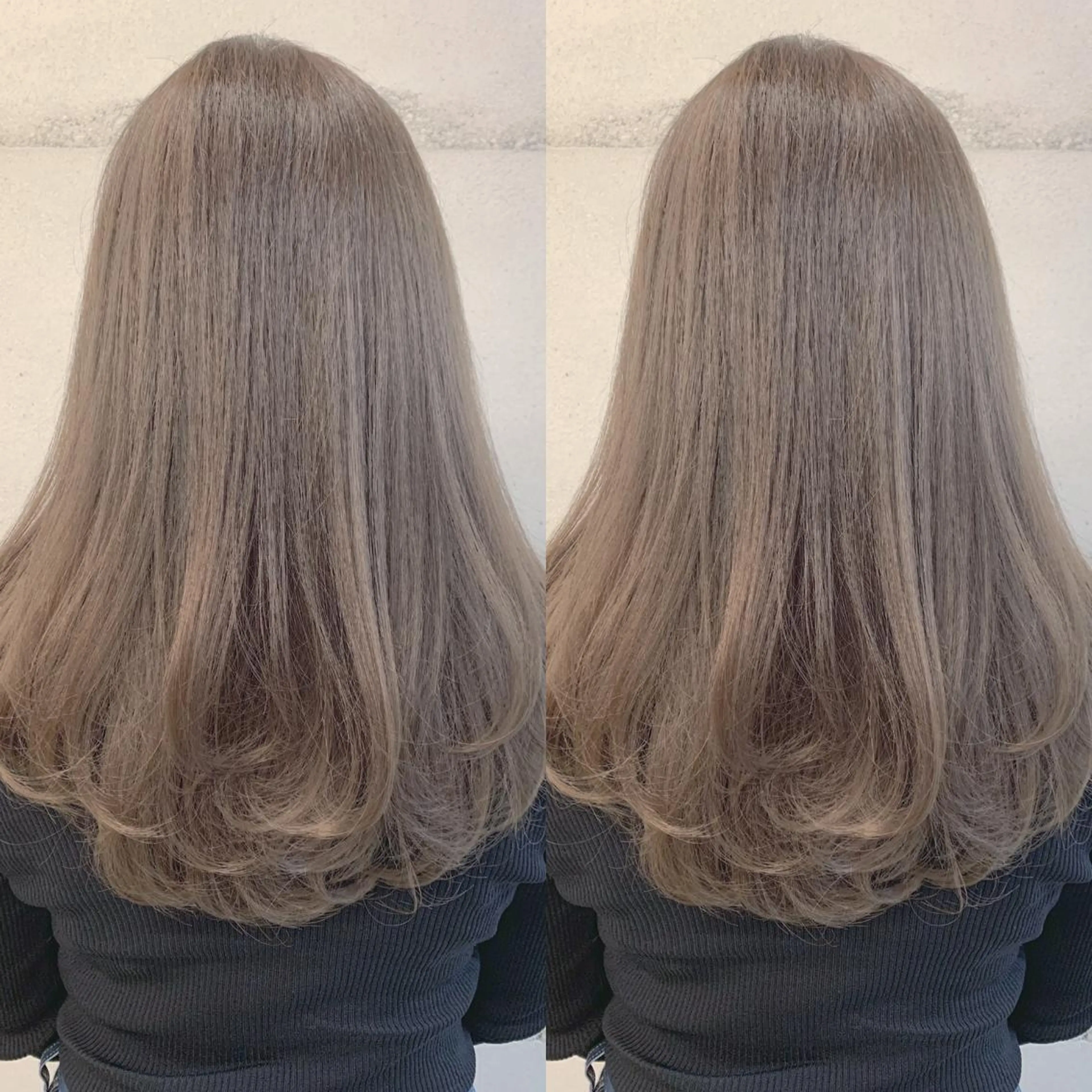 セミロング カラー 透明感/オリーブ/ グレージュ/YUKAのヘアスタイル