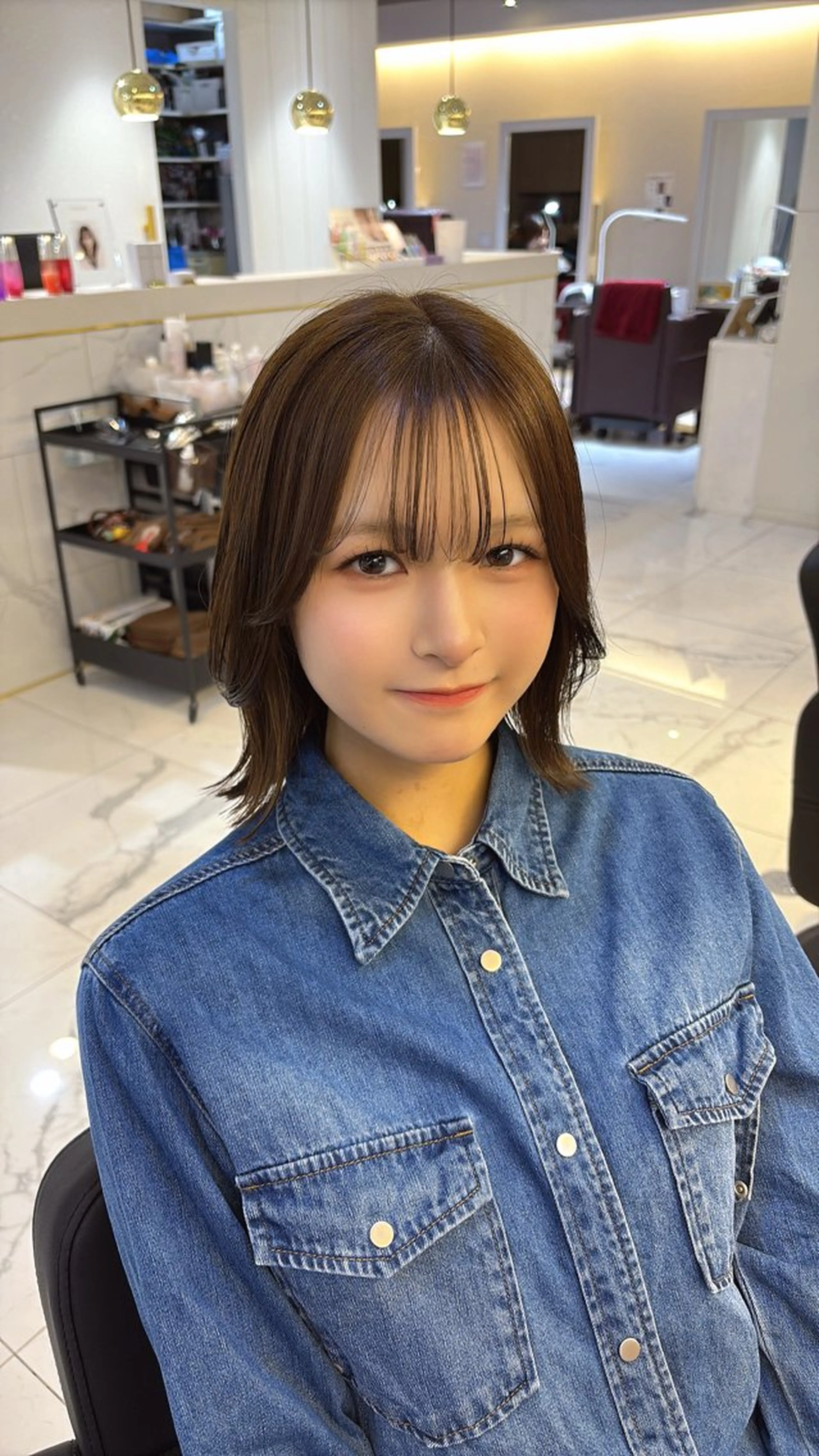 ミディアム カット ヘアカラー 透明感カラー/大阪 Rieのヘアスタイル