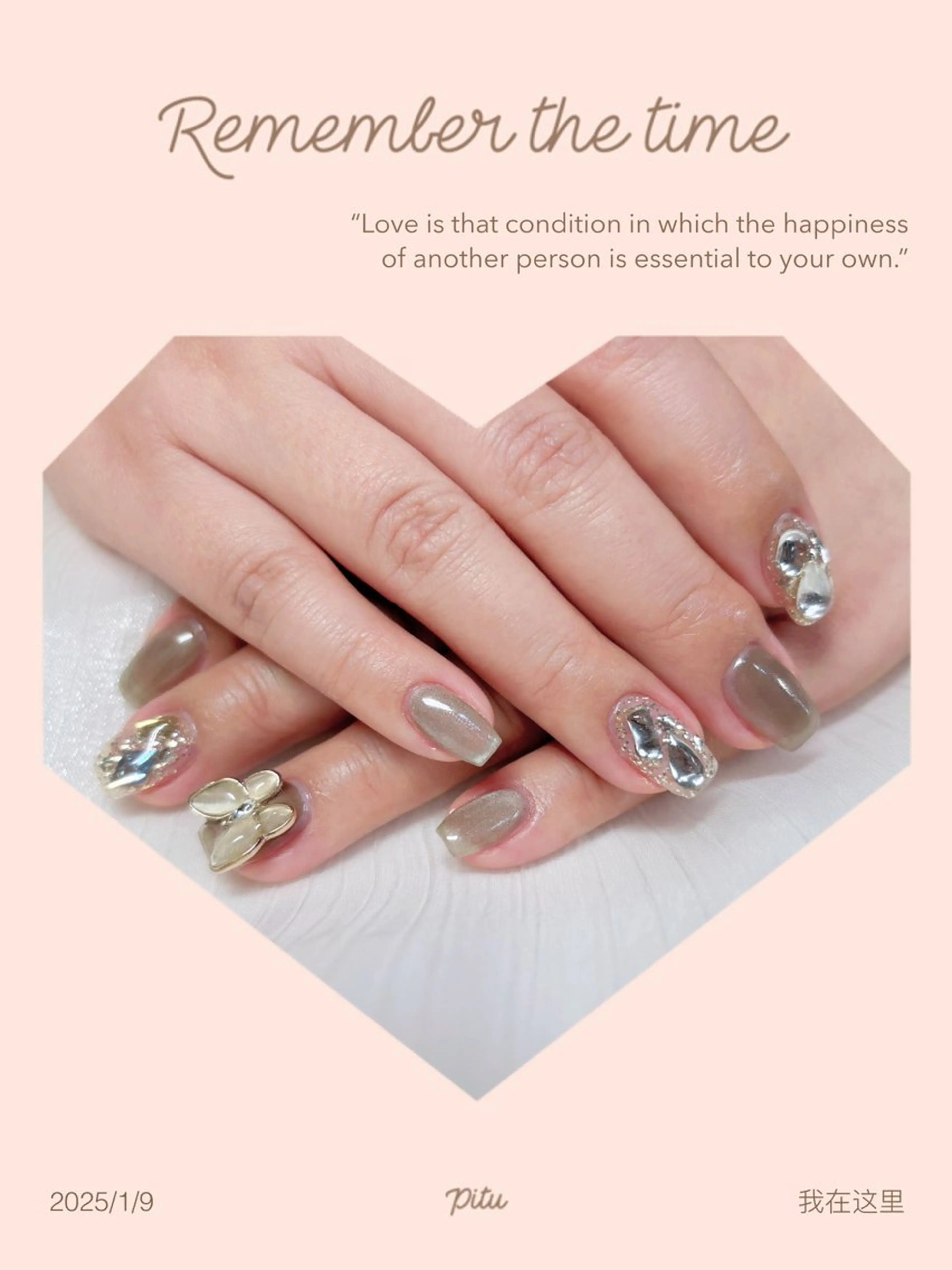 ネイル ハンドネイル H3 Nail Tsuki🦋💙のネイルデザイン