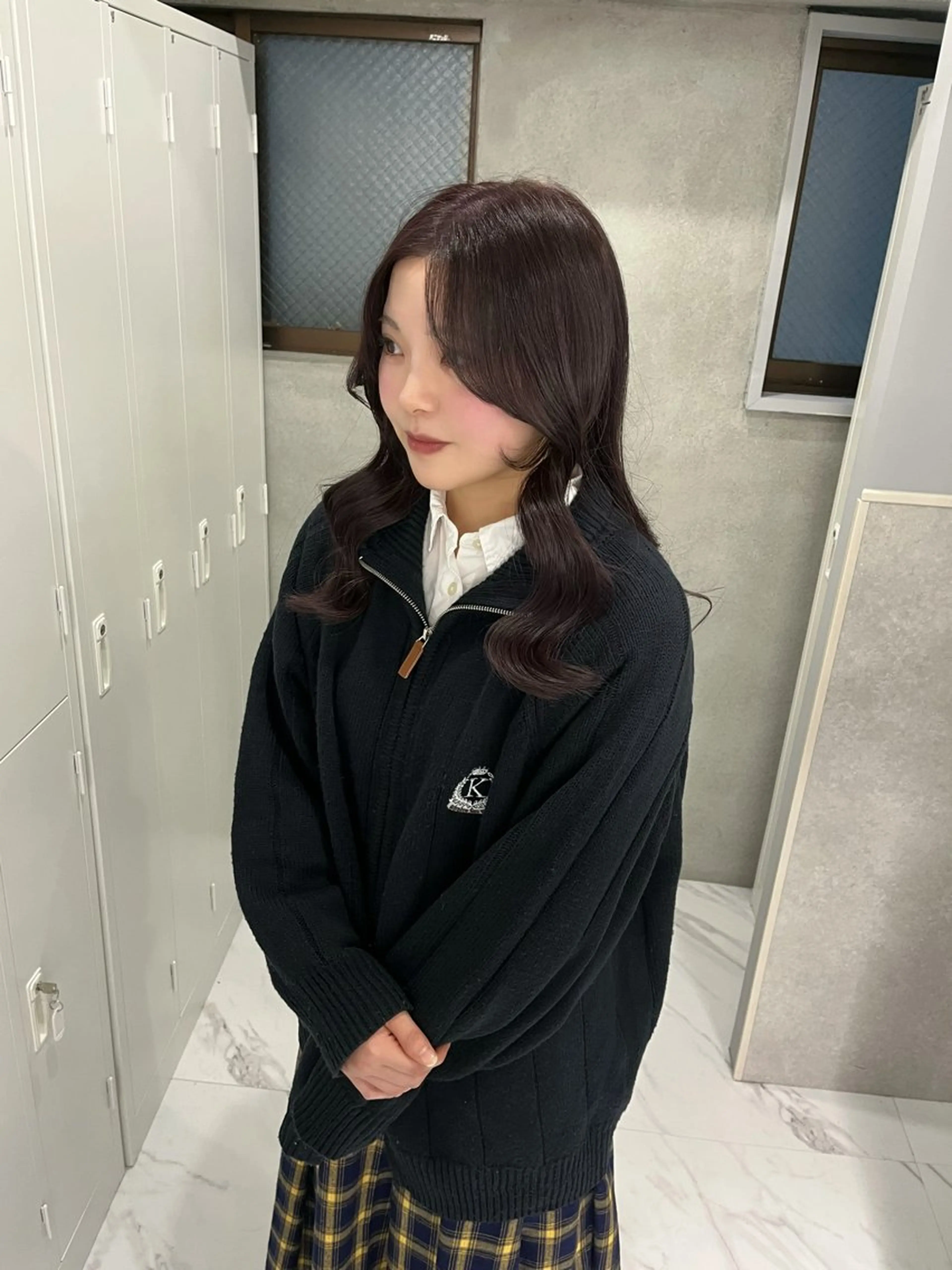 カラー ブリーチ ダブルカラー ラベンダーカラー ブリーチなしカラー カット ヘアカラー riko/レイヤー/ 艶カラー/ヘアセットのヘアスタイル