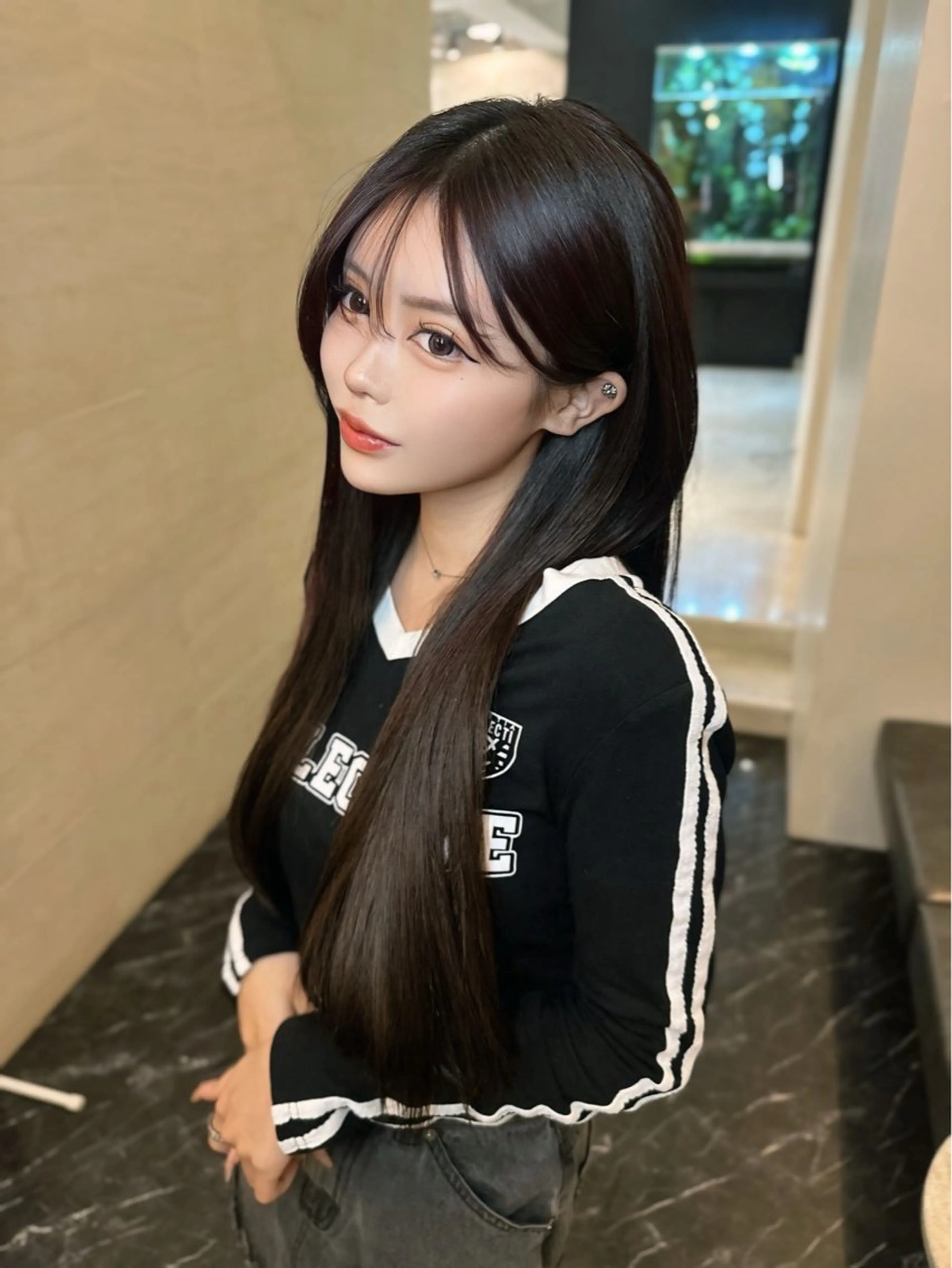 ロング カラー トリートメント 韓国レイヤー 似合わせカラーのヘアスタイル