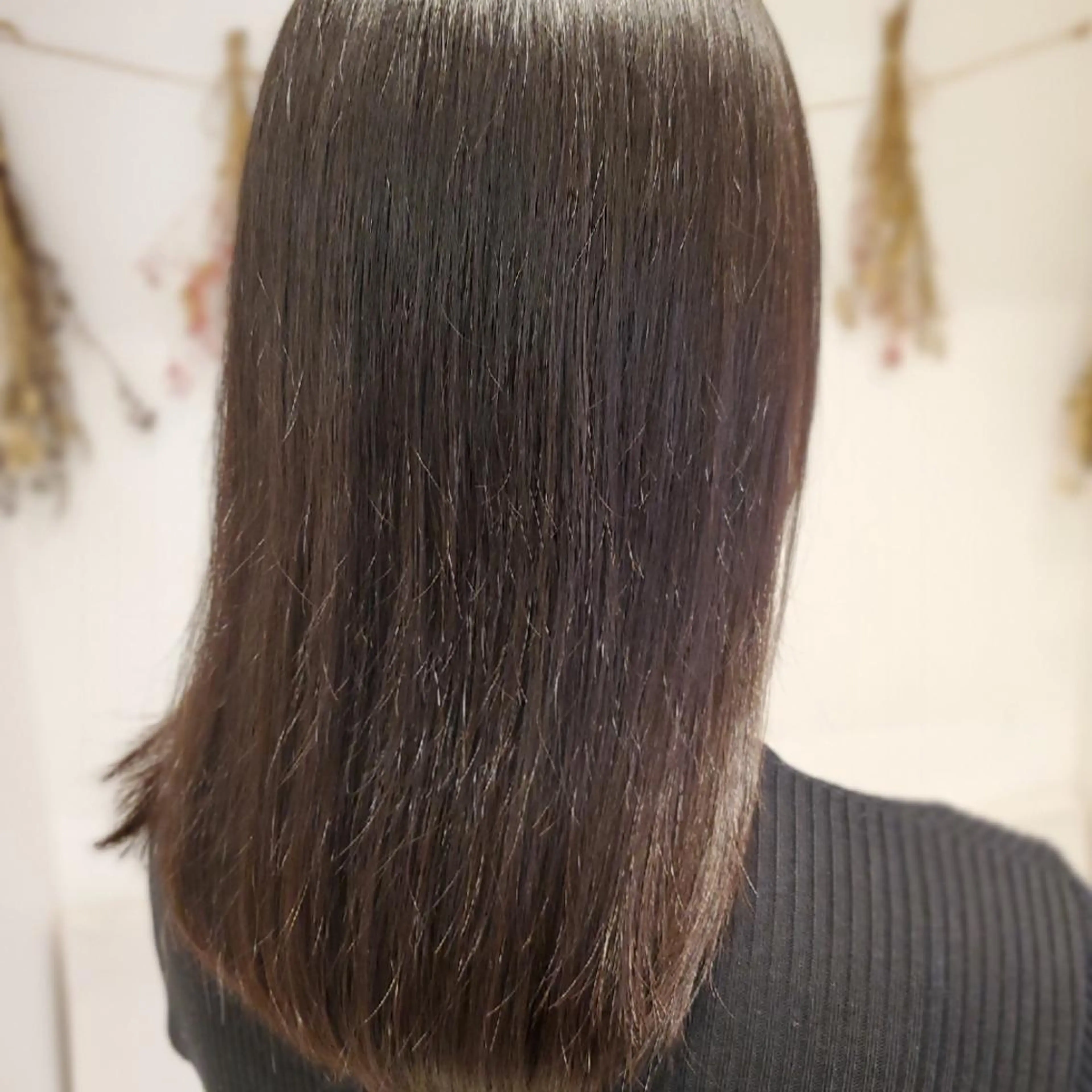 セミロング 髪質改善 韓国レイヤー／髪質 改善カラー/れんのヘアスタイル