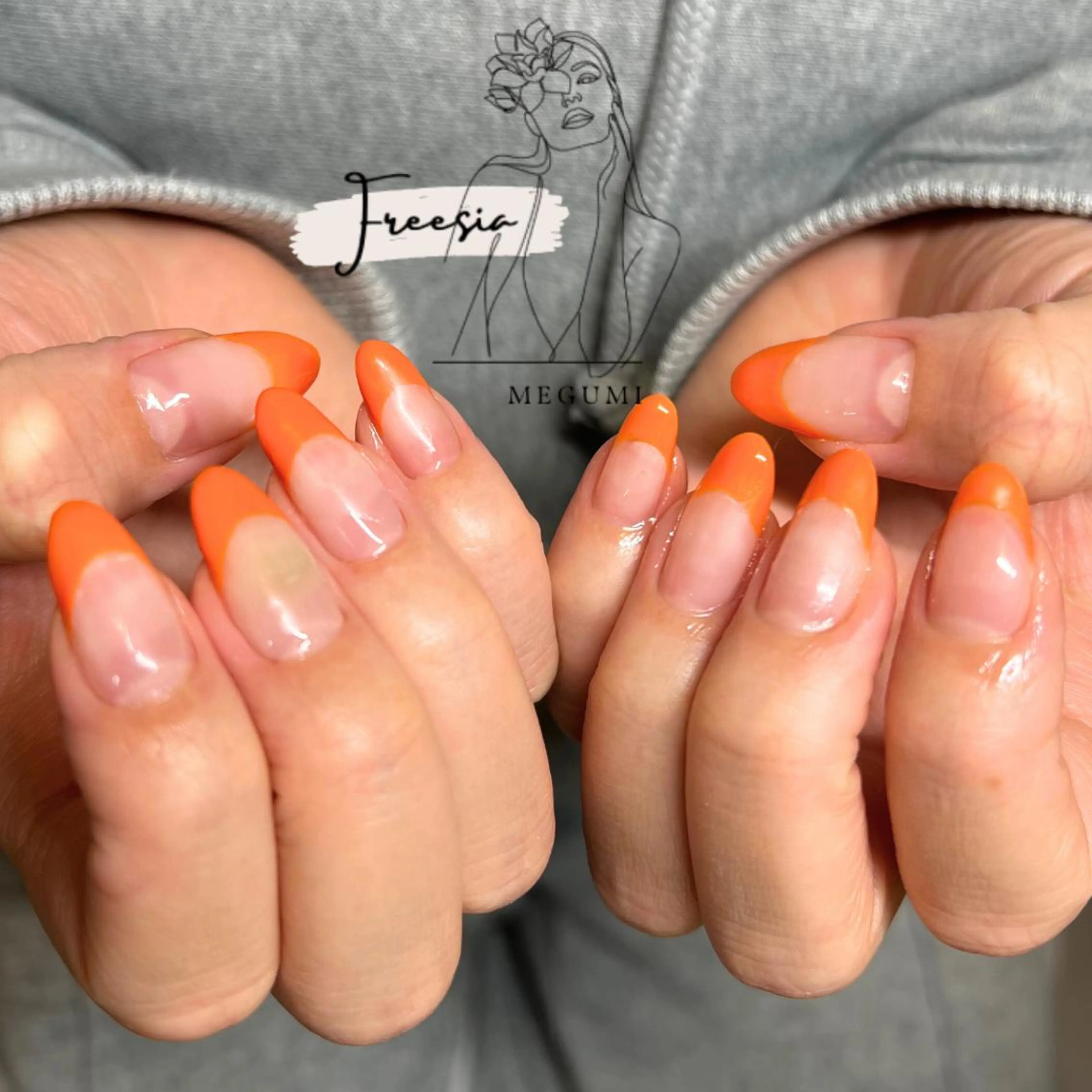 ネイル フレンチネイル グリーン ハンドネイル 当日予約も歓迎⭕️ Megumiのネイルデザイン